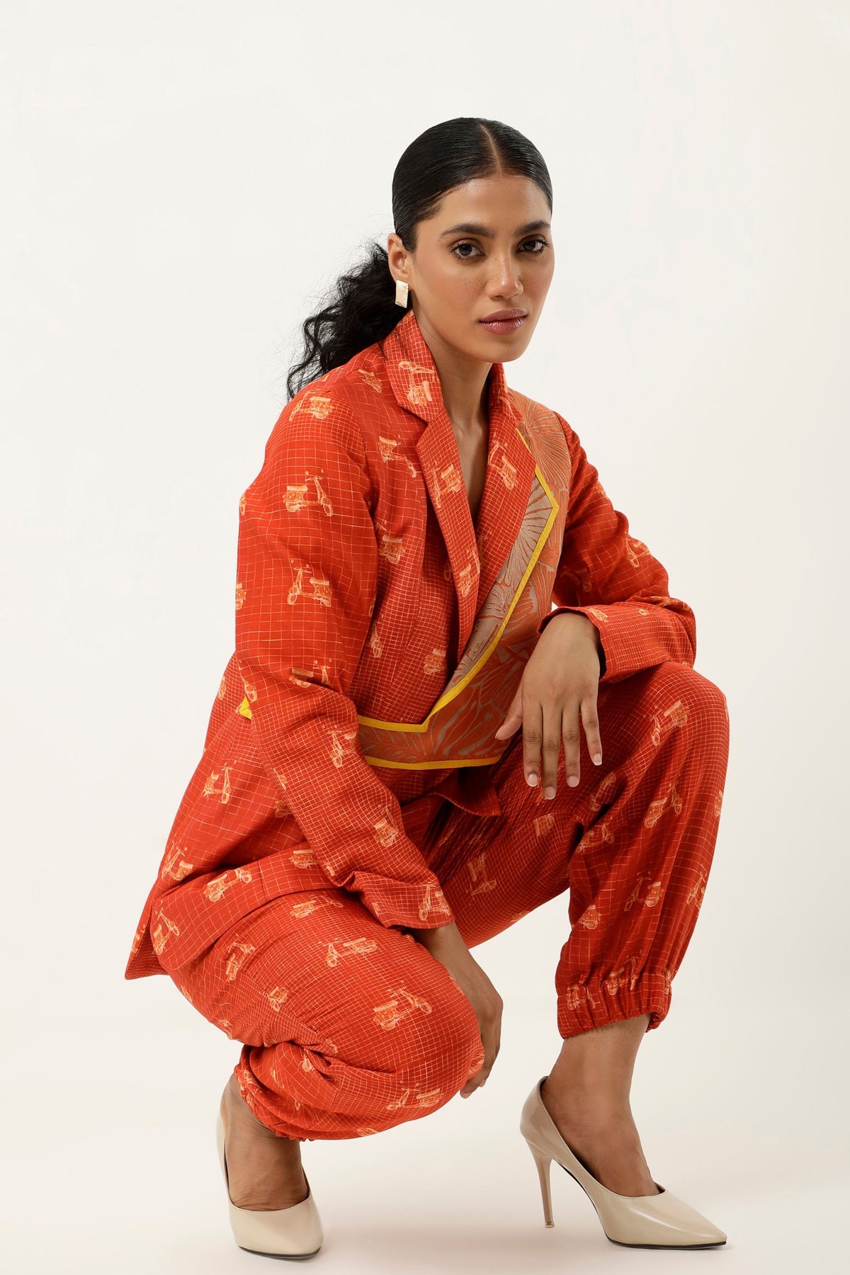 Rust Embroidered Co-ord Set