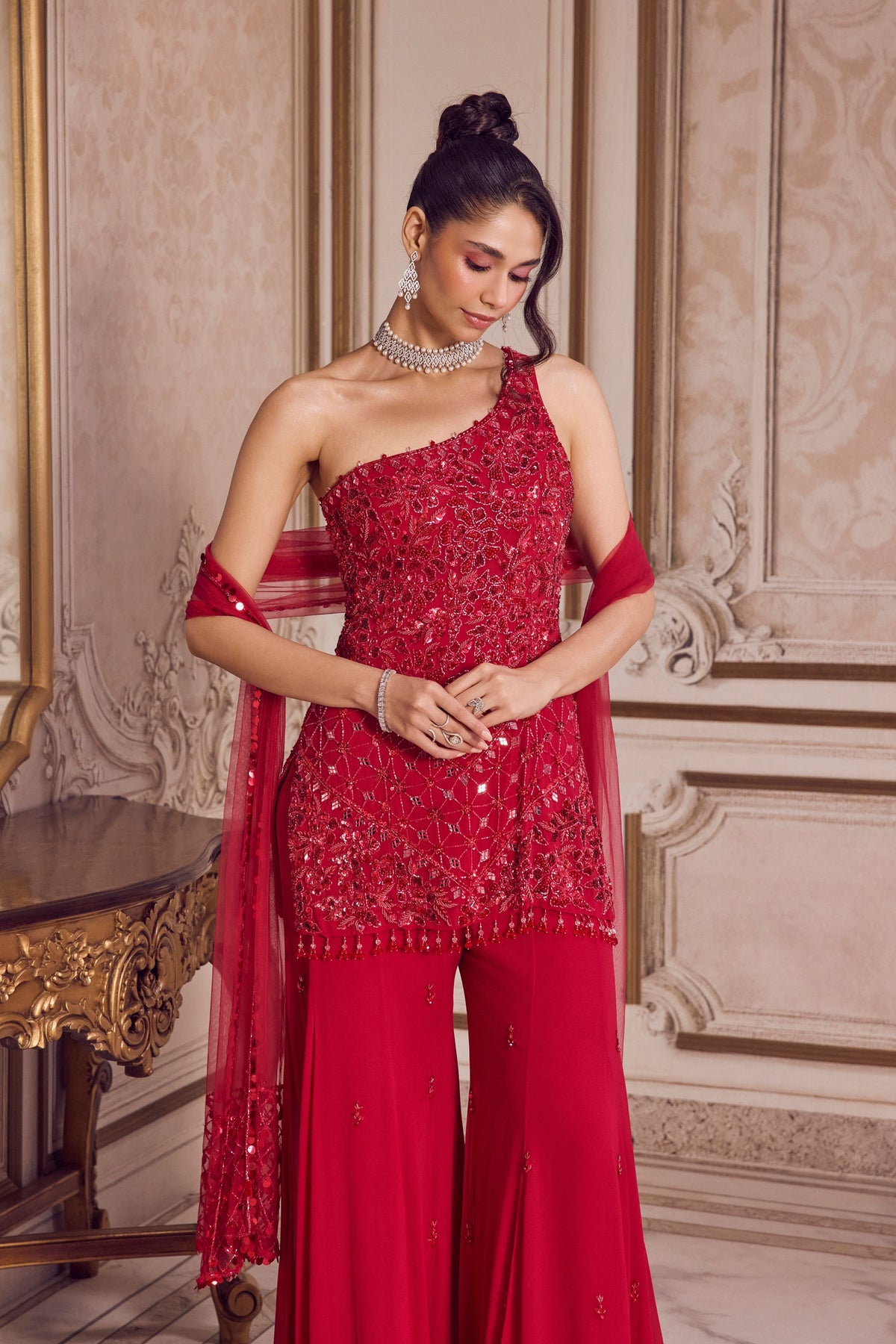 Magenta Short Kurta Set