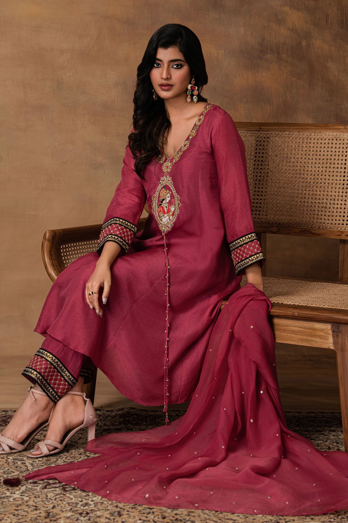 Pink Silk Kurta Set