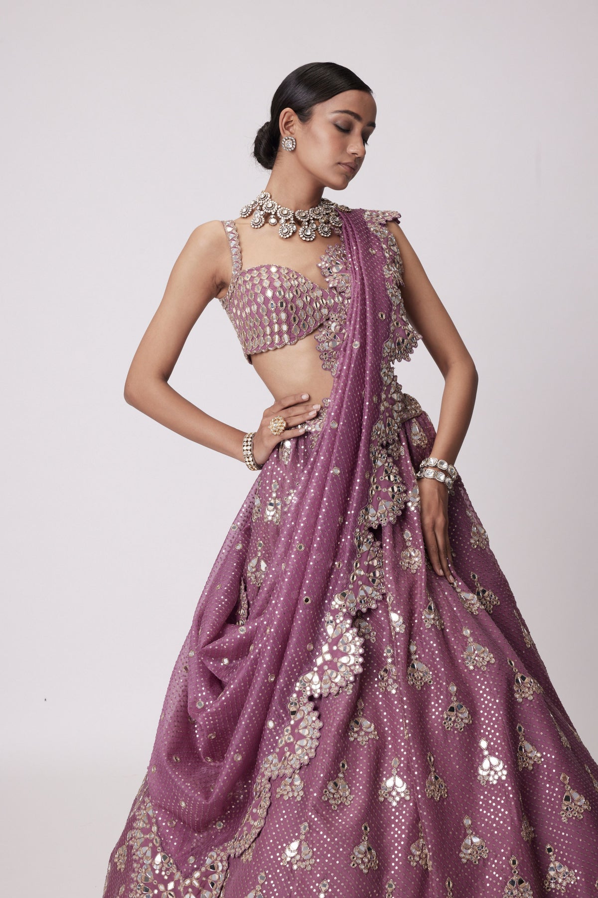 Mud Mauve Lehenga Set