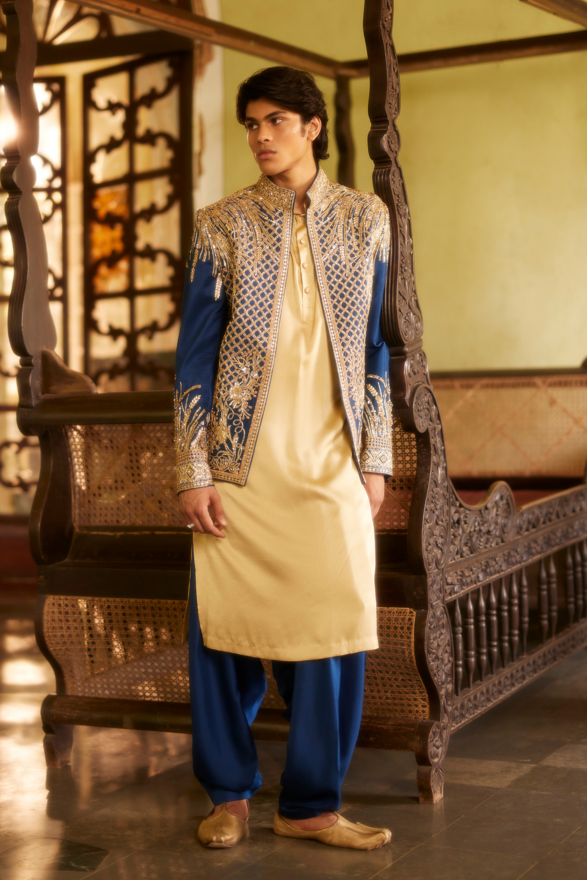 Blue &amp; Beige Kurta Set