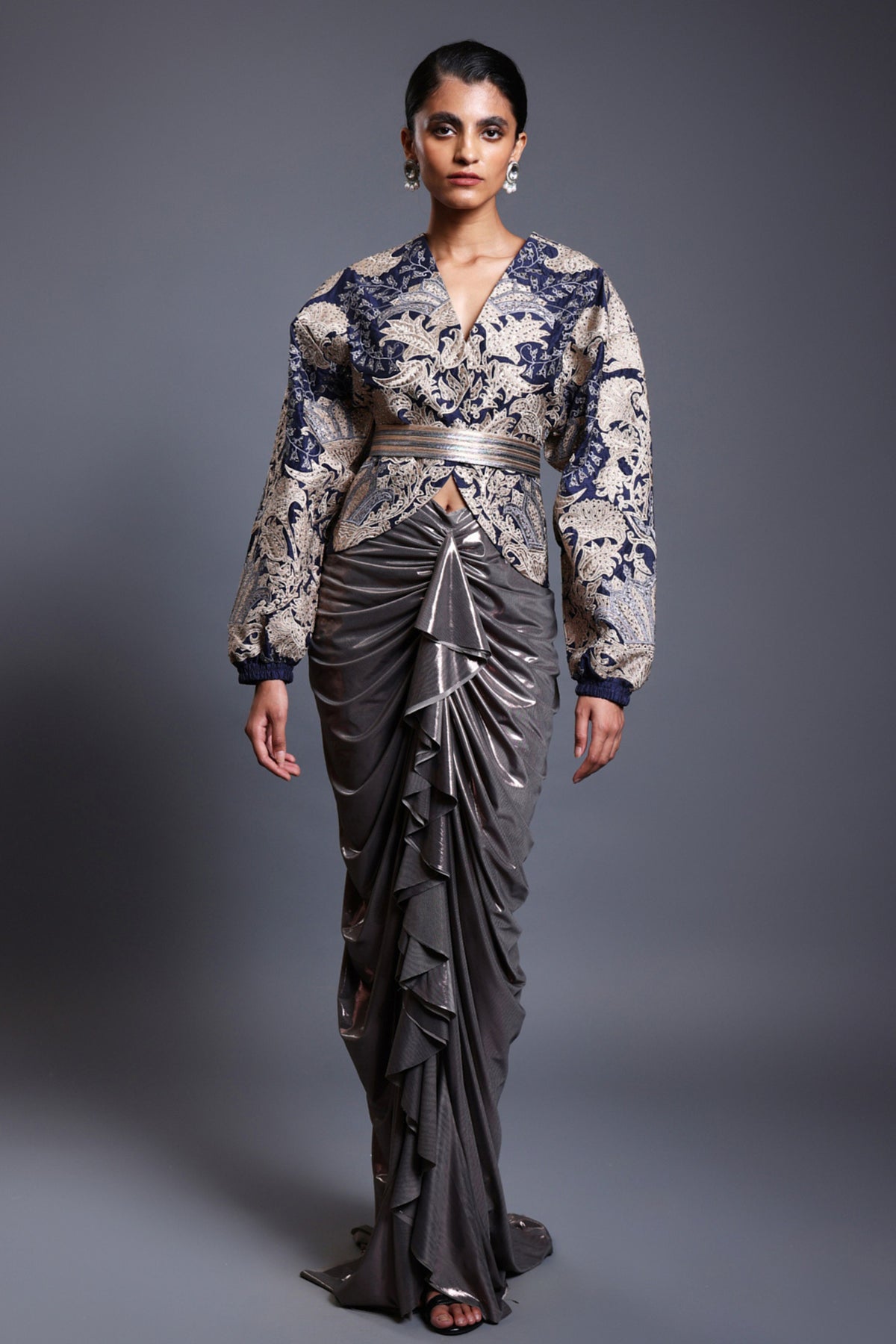 Navy Jacket With Belt