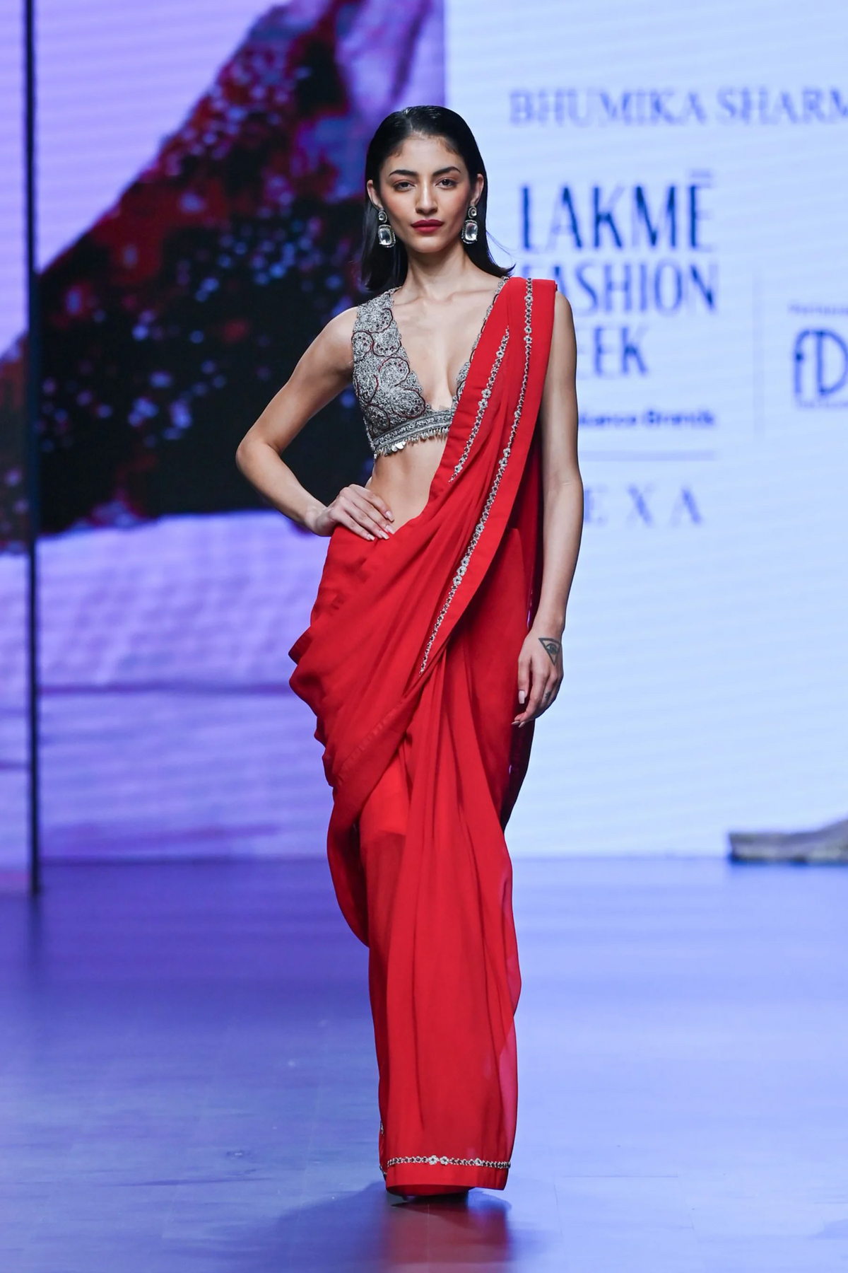 Red 6 Yard Saree