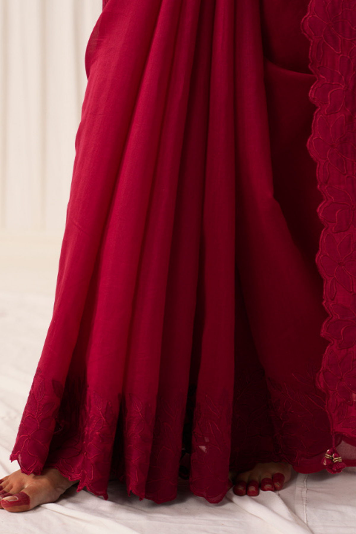 Maroon Chameli Saree
