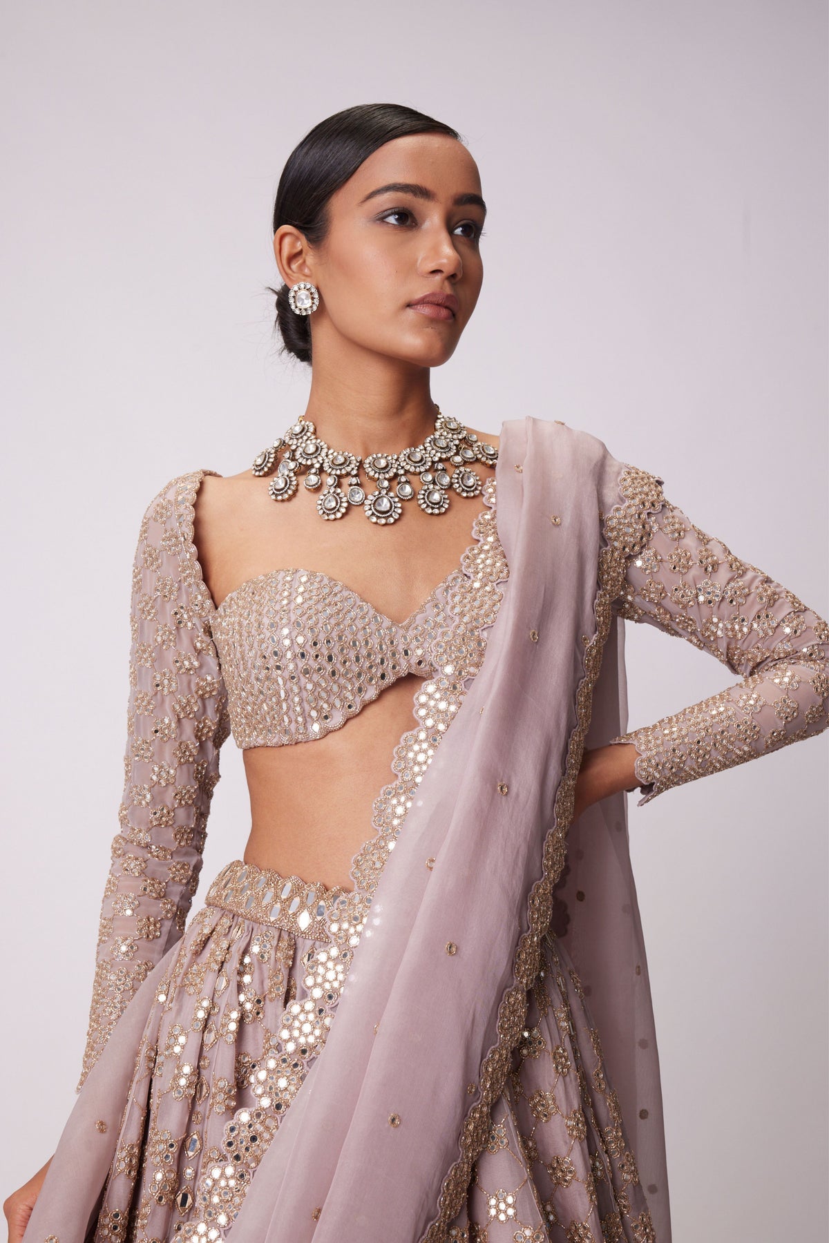 Ash Pink Lehenga Set