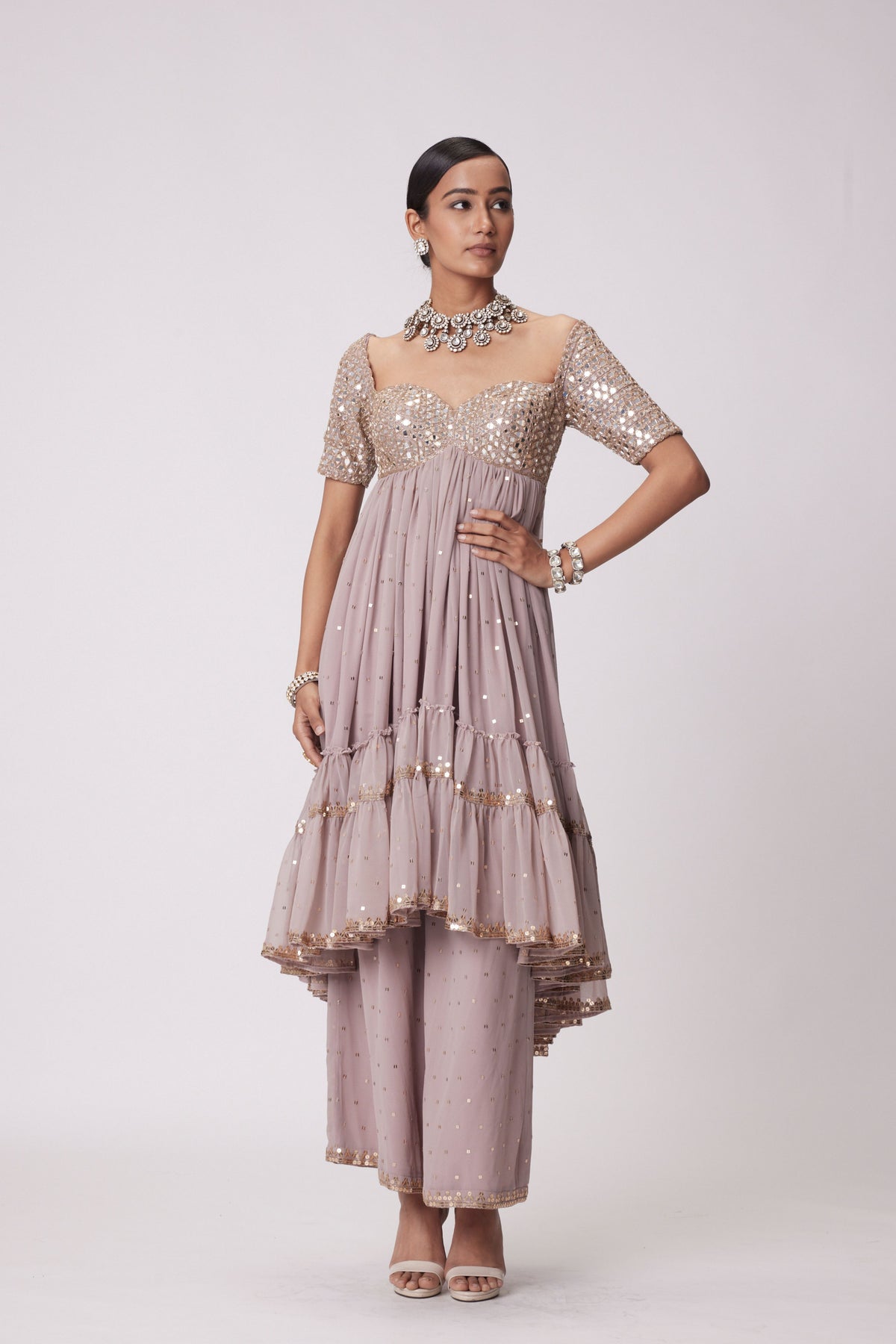 Ash Pink Kurta Set
