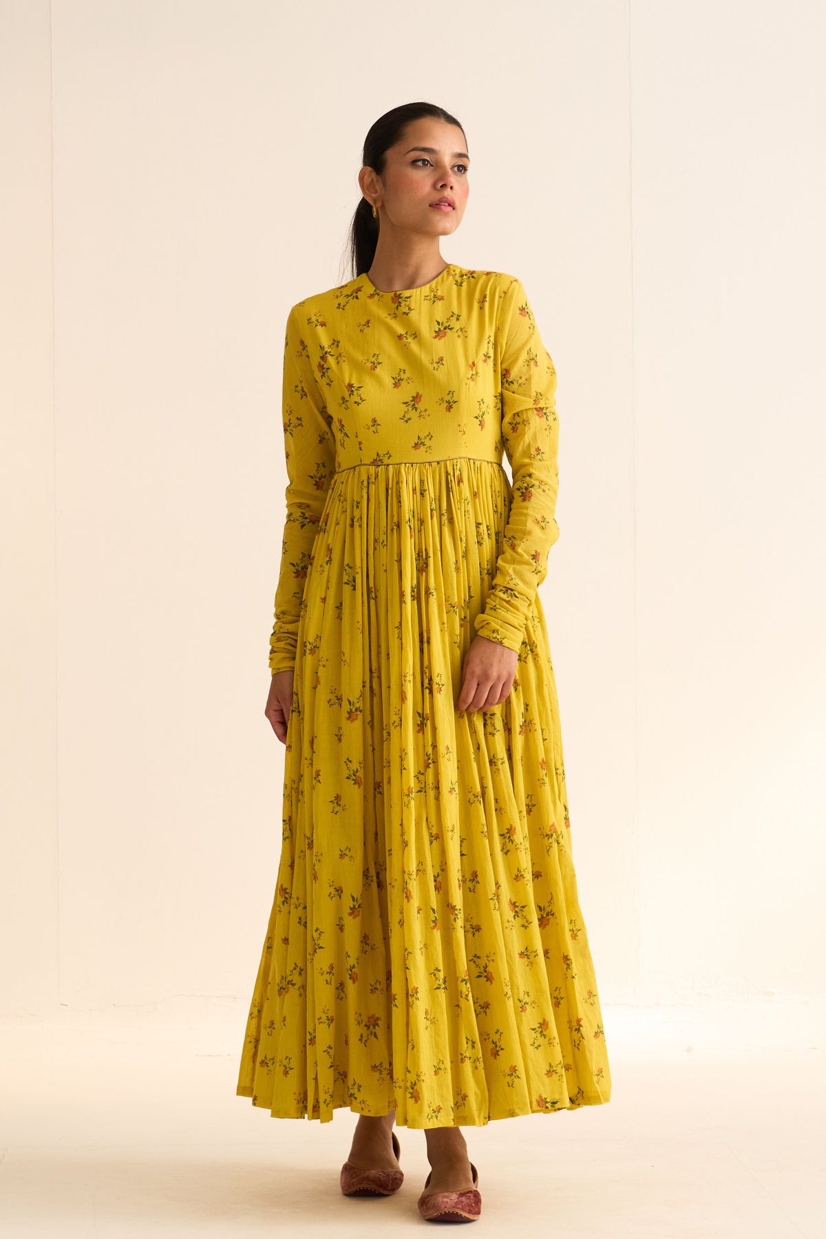 Chintz Yellow Ghoomar Anarkali