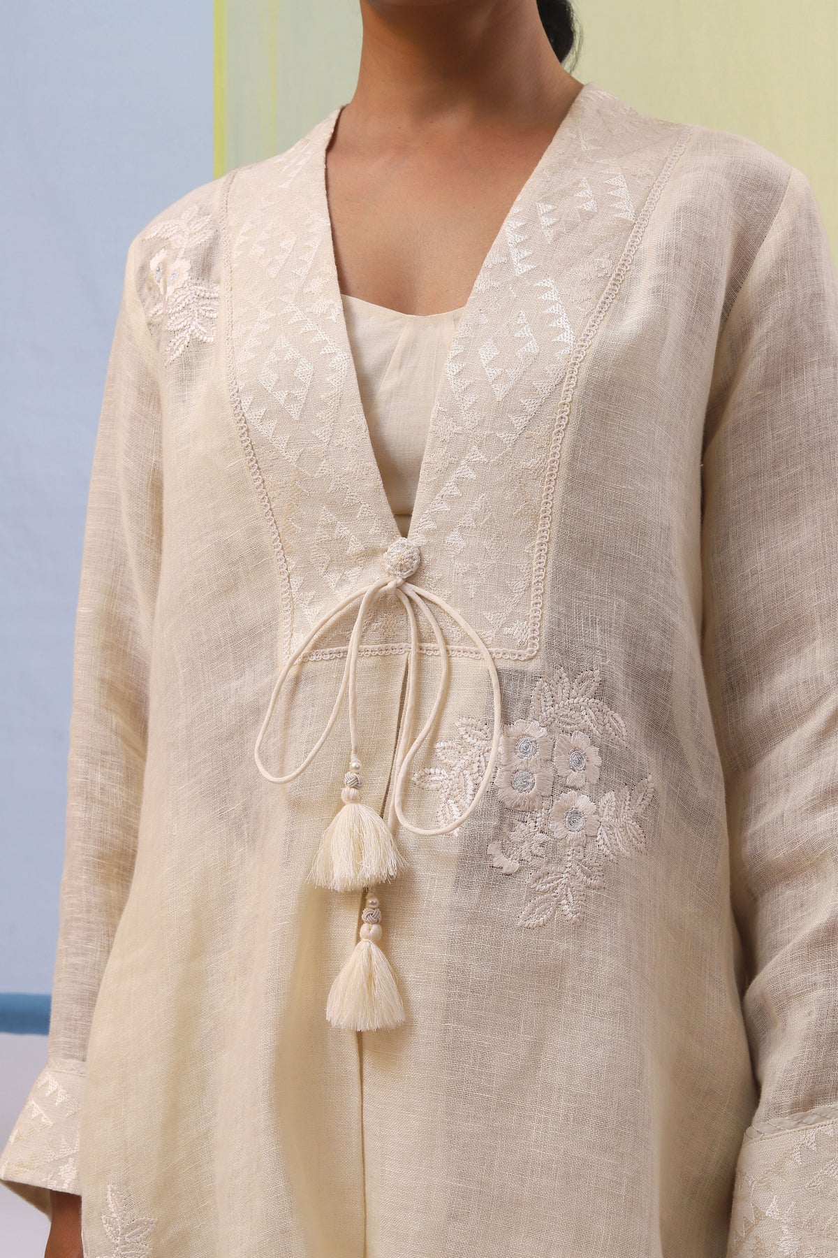Beige Warda Co-ordinate Set