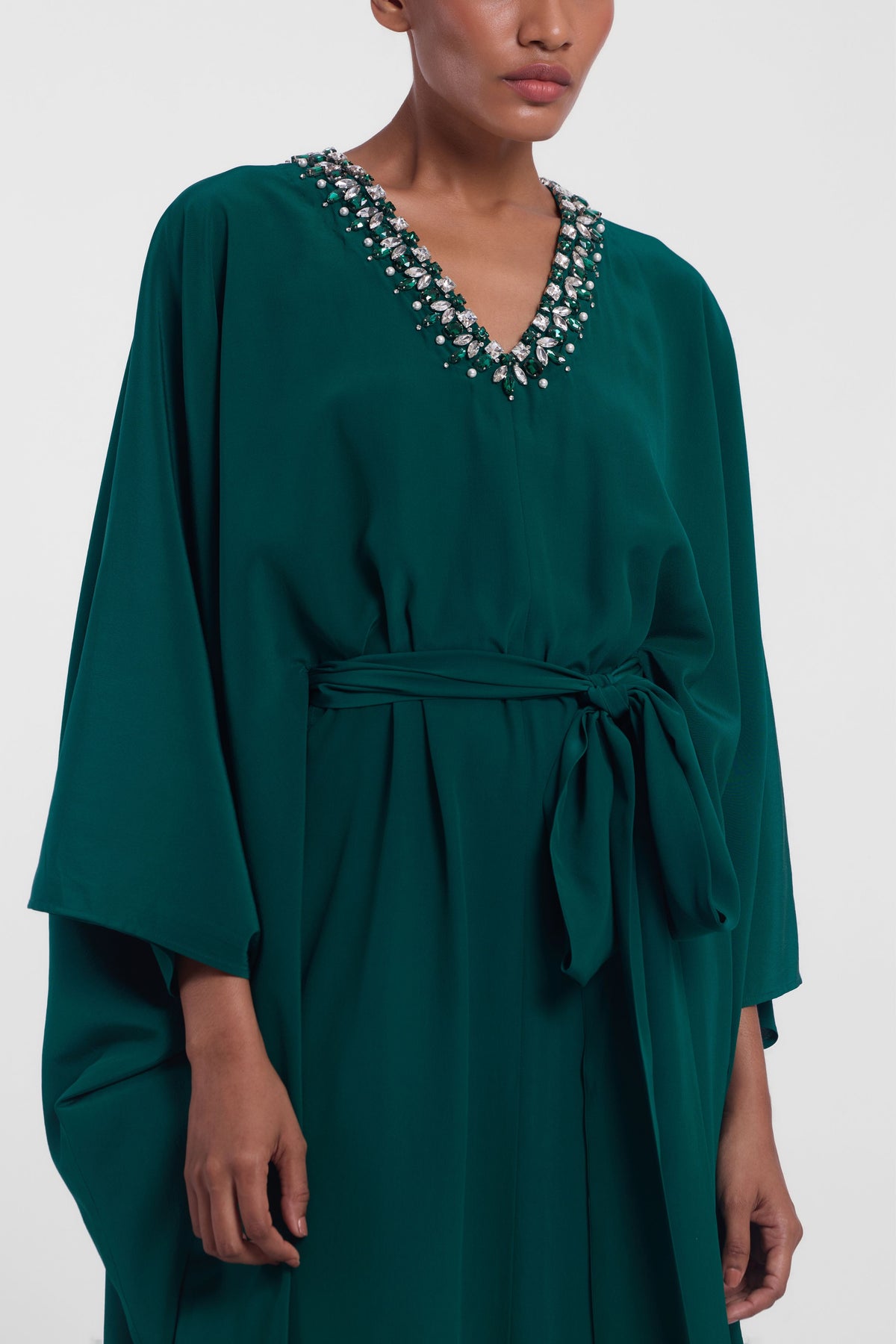 V Neck Kaftan Gown