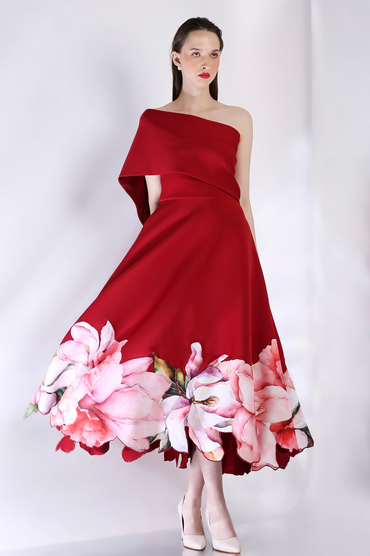 Deep Red Printed Dress