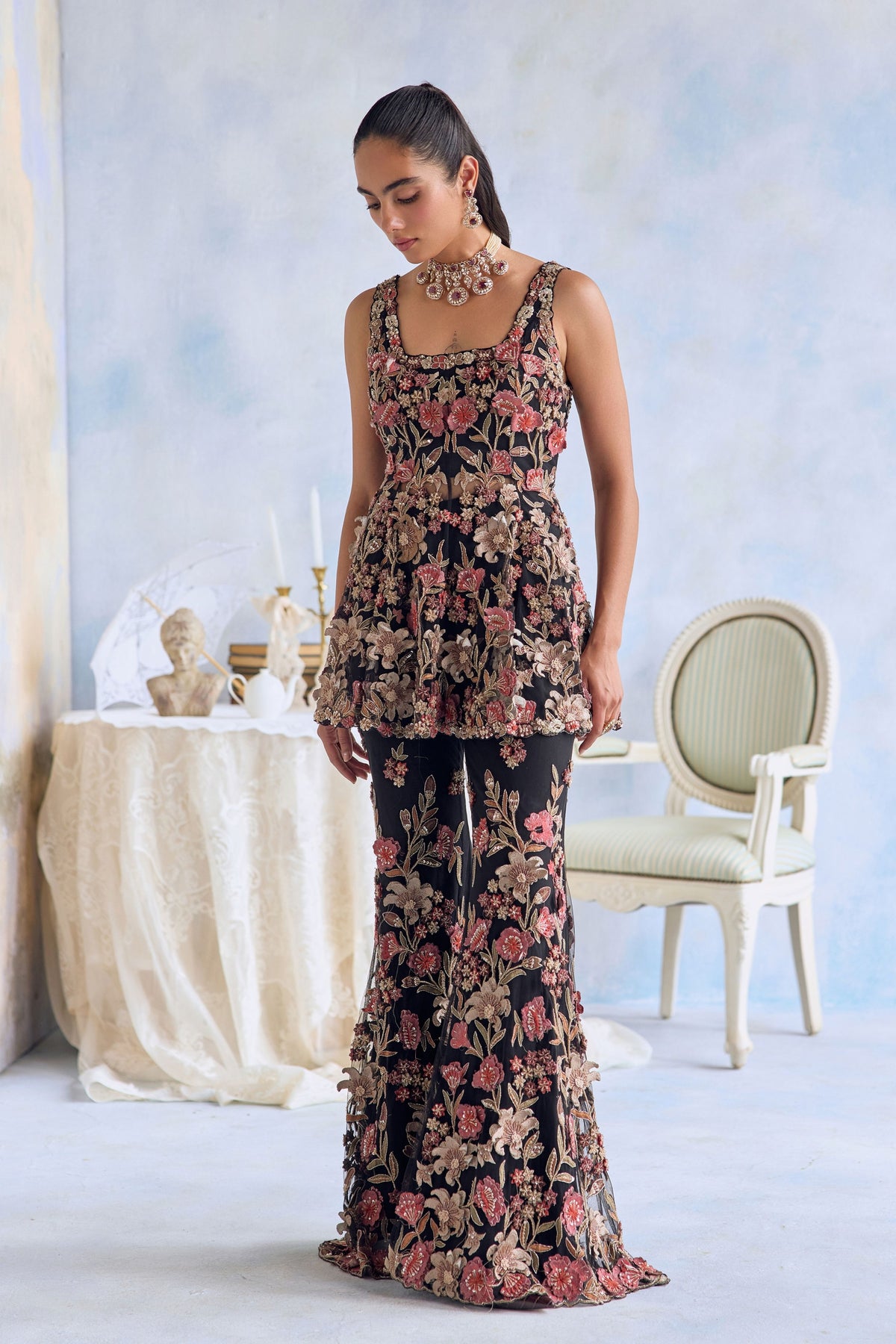 Nayra Peplum Sharara Set