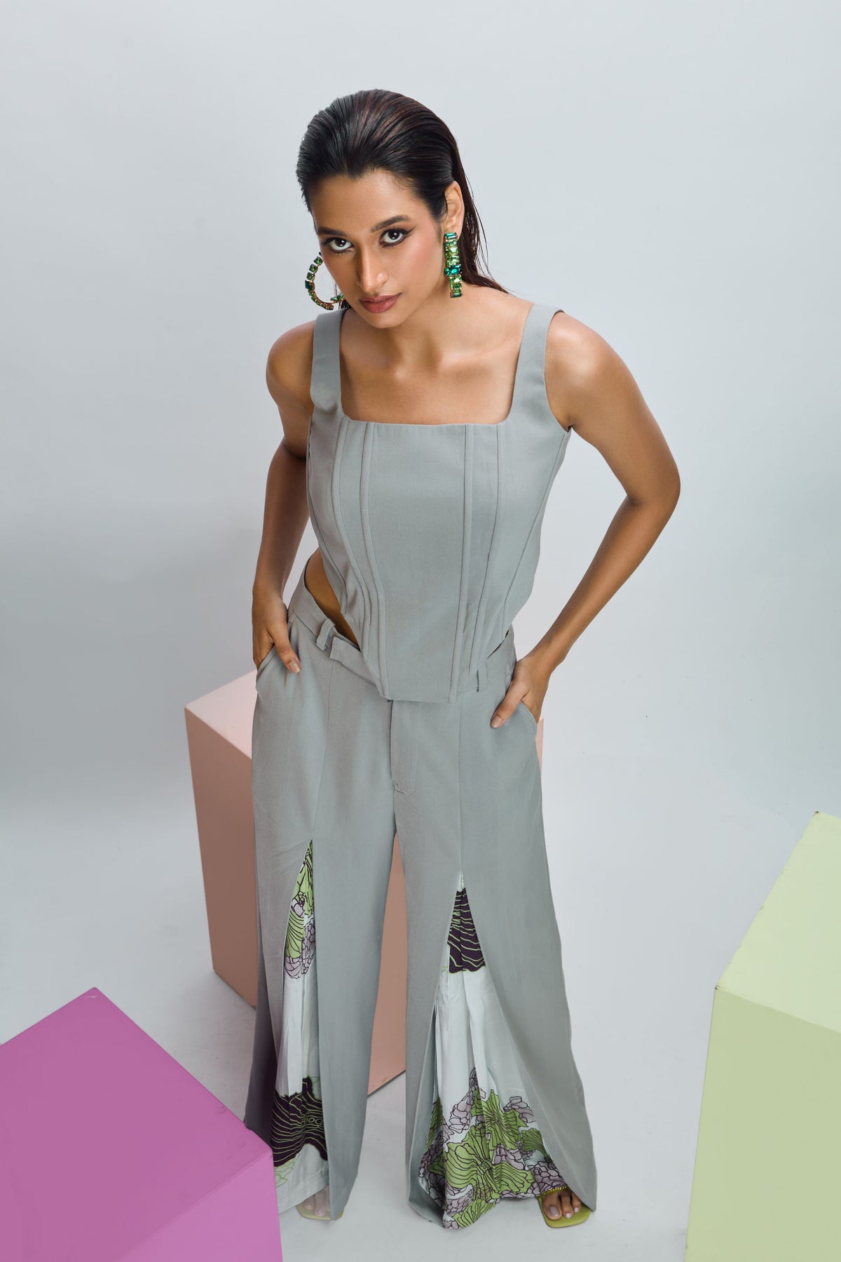 Glass Grey Top &amp; Pant Set