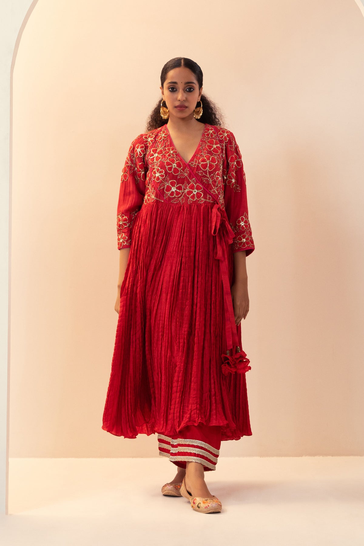 Crinkled Anarkali with Palazzos