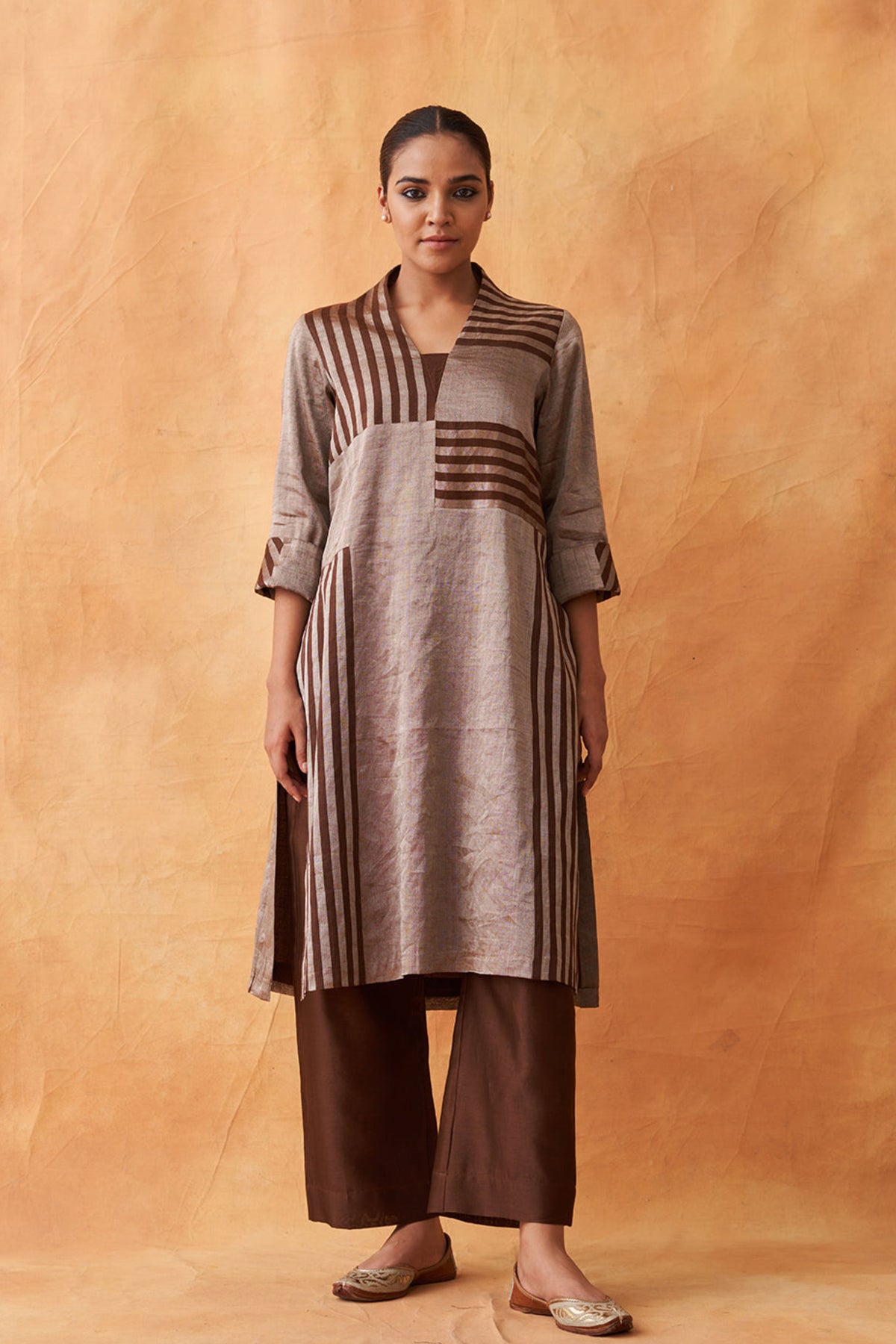 Silver Brown Kurta Set