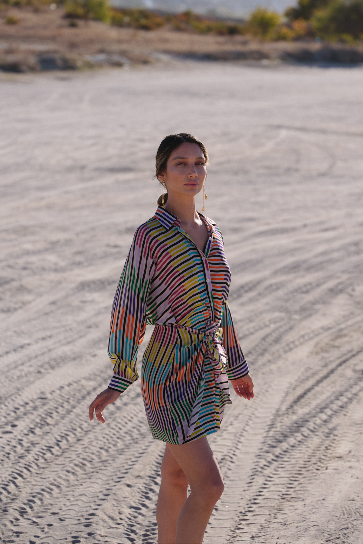 Printed Short-dress With Wrap-over