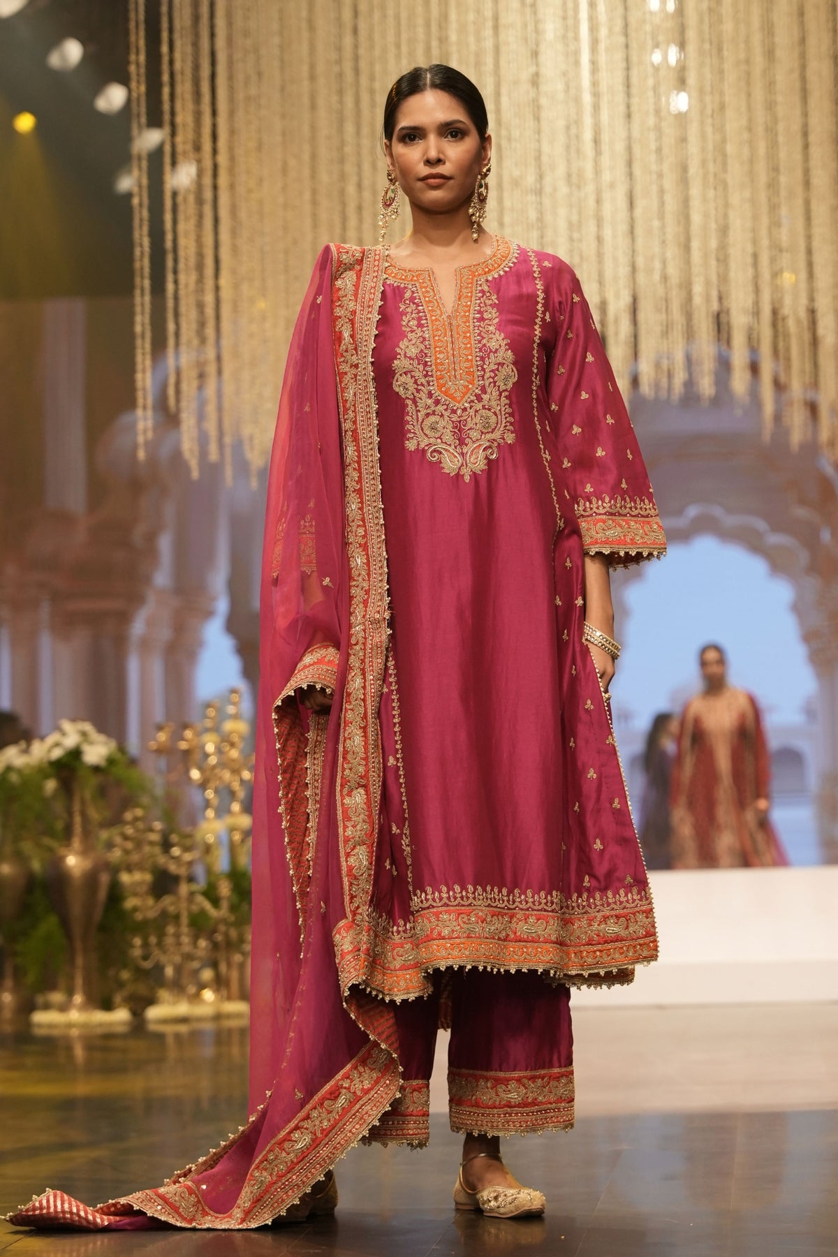 Hot Pink A-line Kurta Set