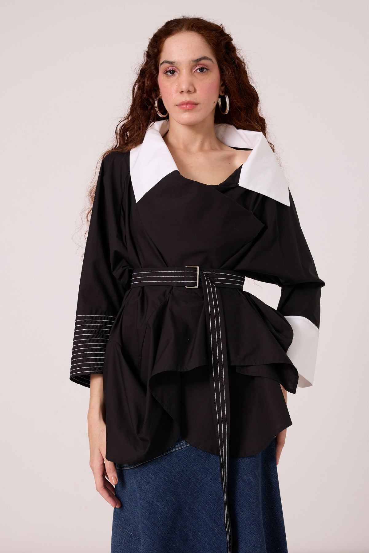 Ayaka Black and White Shirt