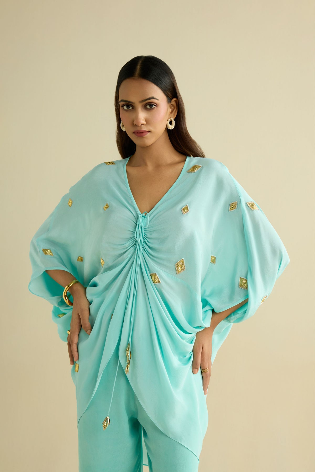 Blue Embroidered Co-ord Set