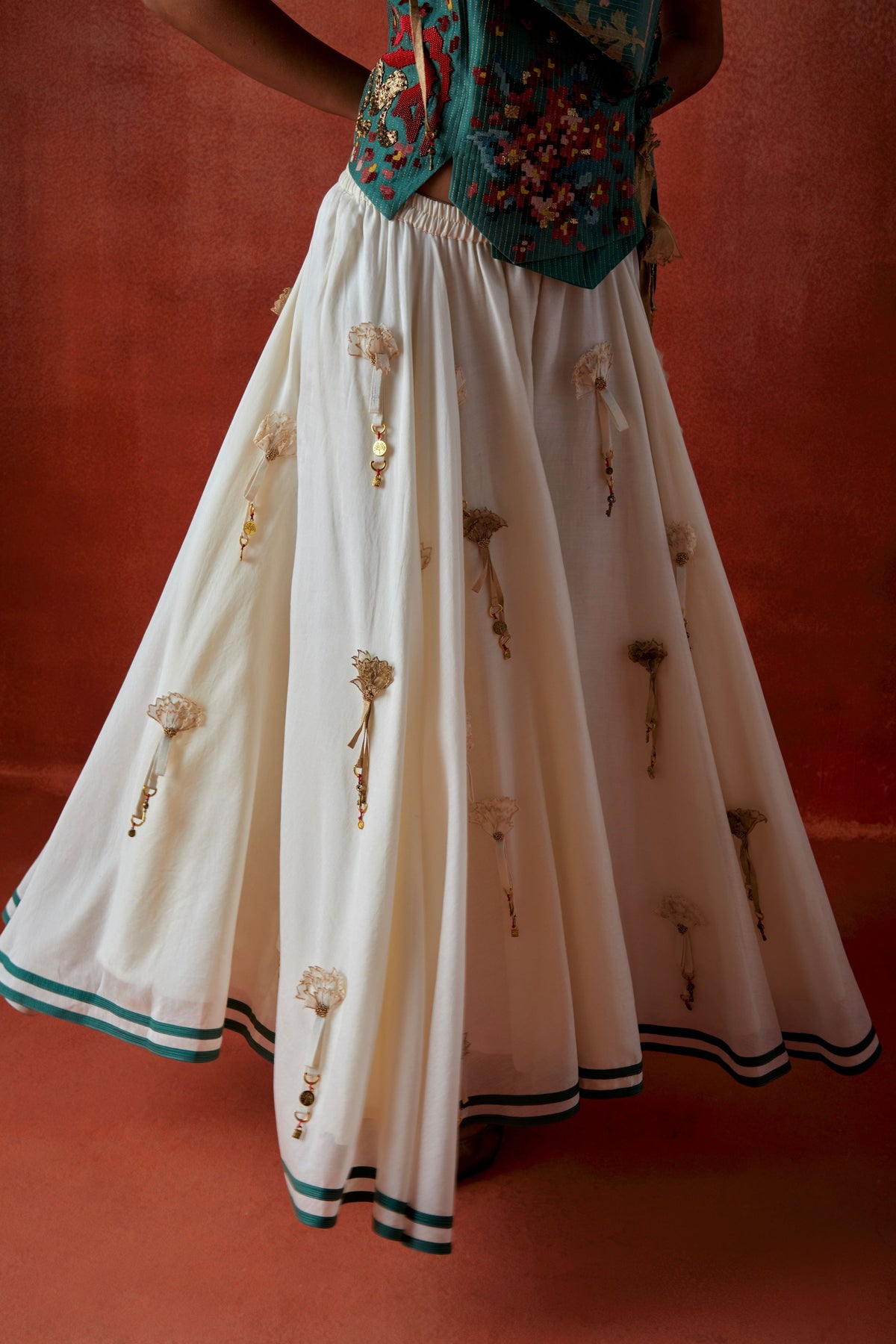 3d Floral Skirt Ensemble