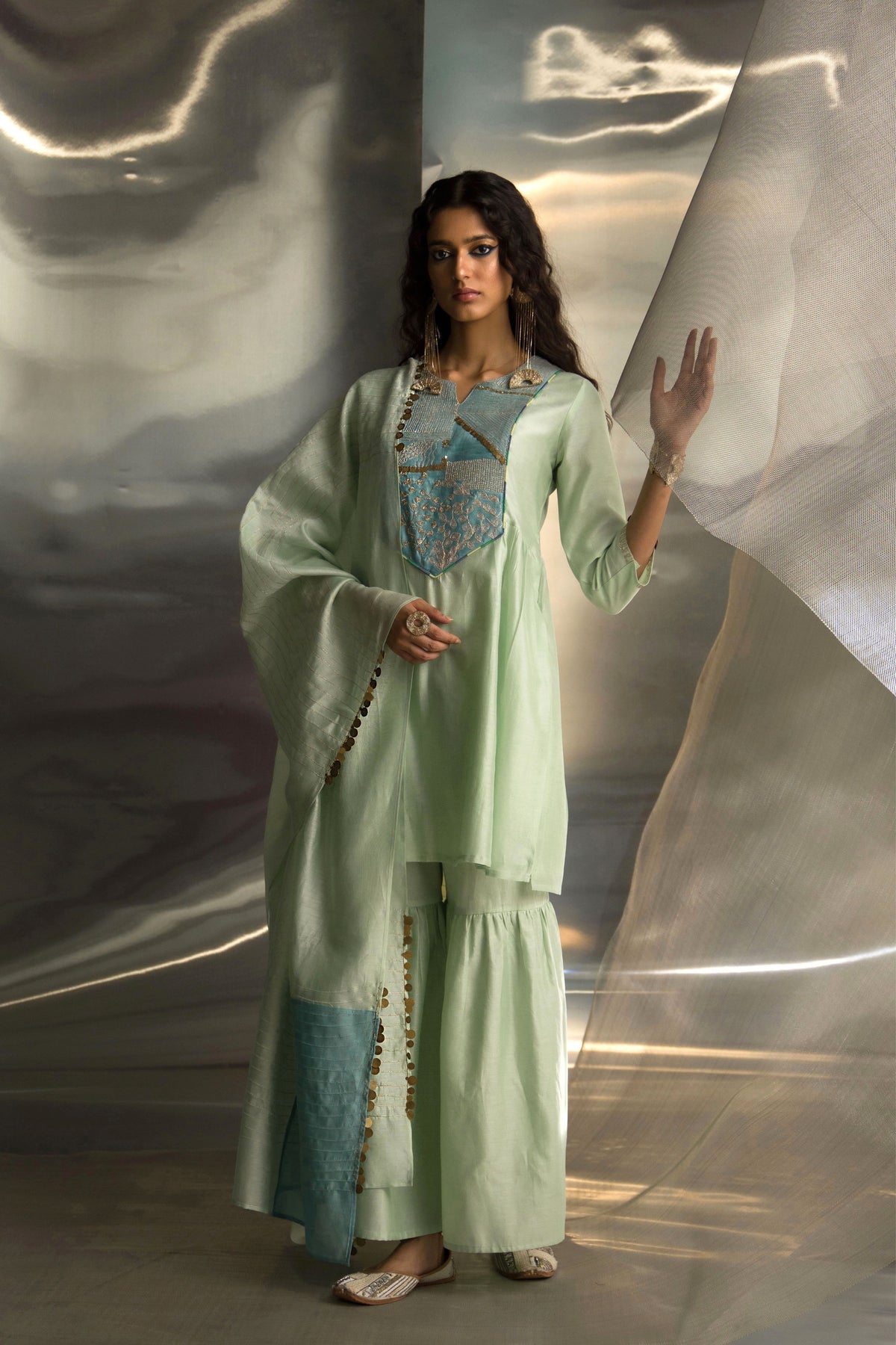 Artisty Embroidered Sharara Set