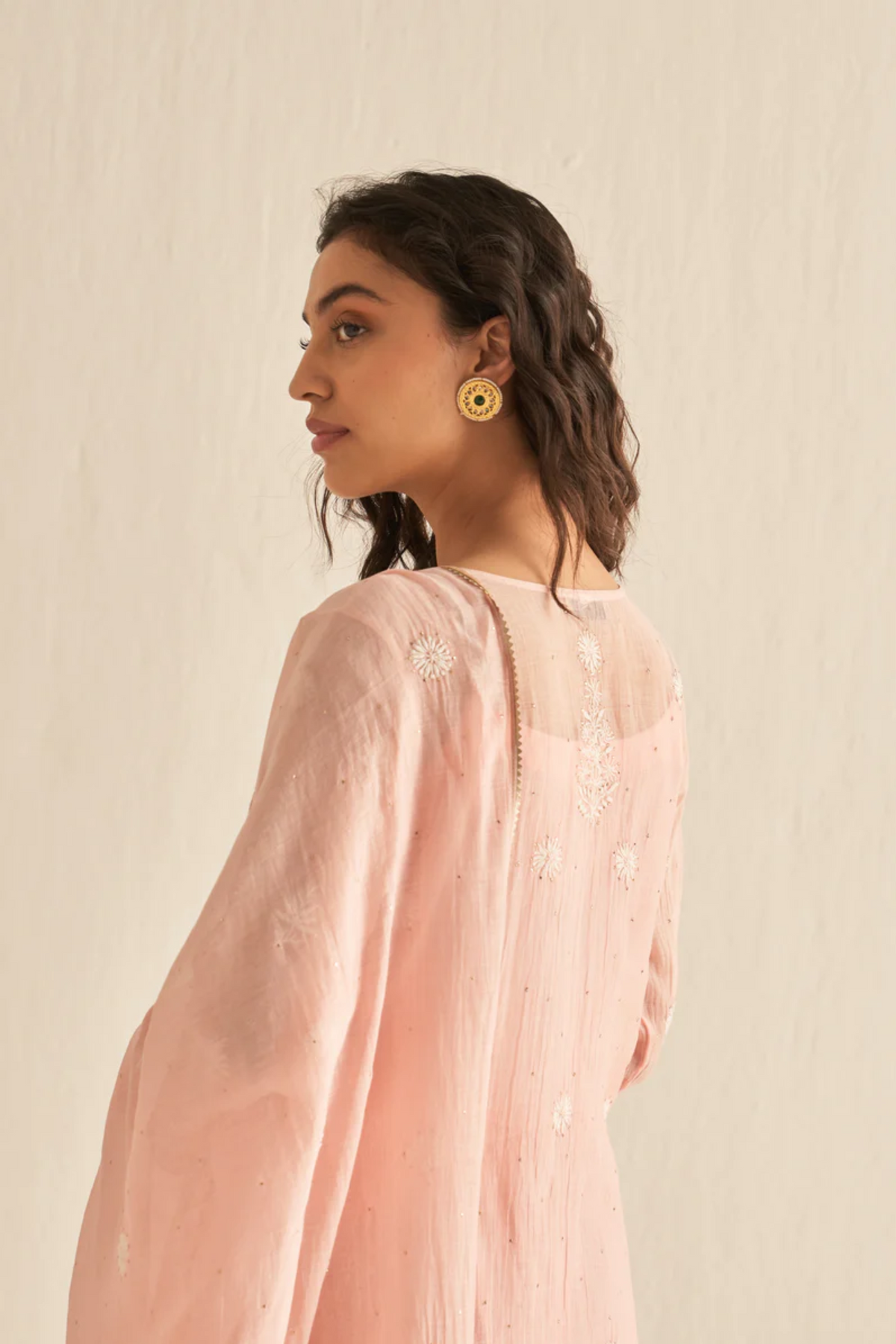 Pink Mulchanderi Sharara Set