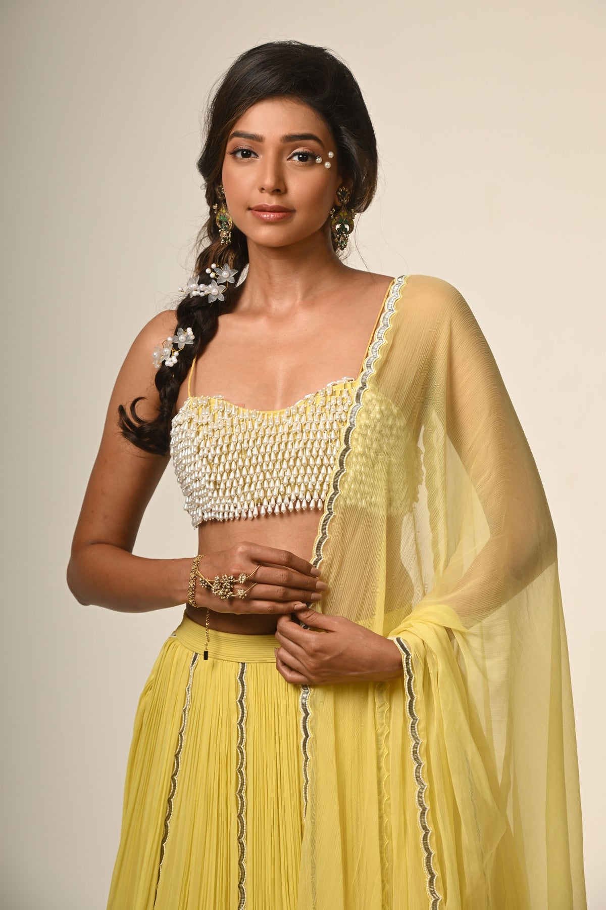 Mange Yellow Lehenga Set