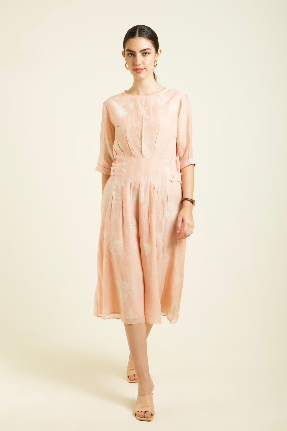 Old Rose Pleated Dress