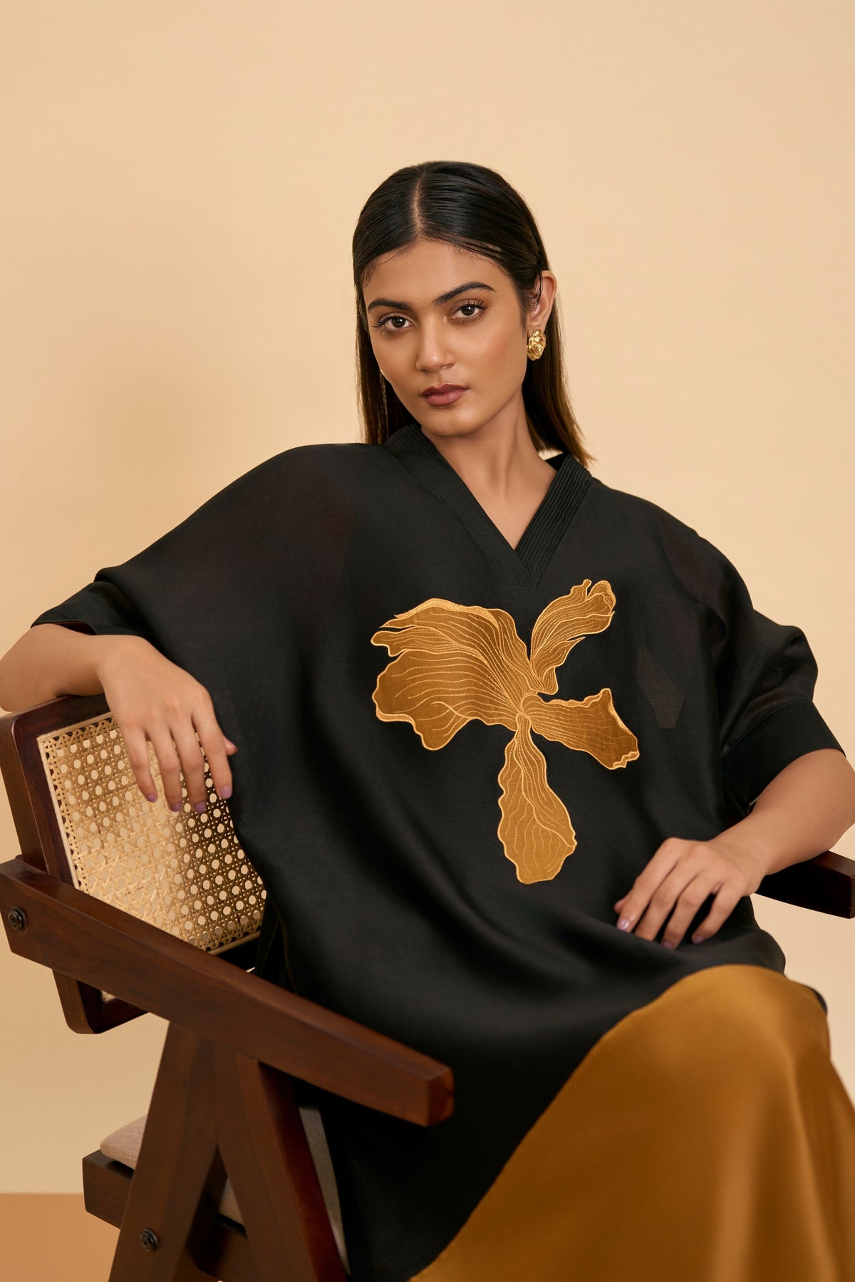 Black Gold Fusion Kaftan Set