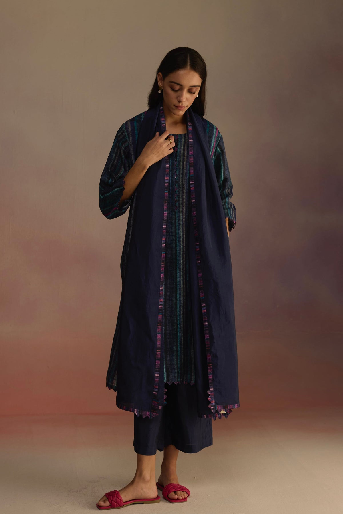Awning Long Blue Kurta