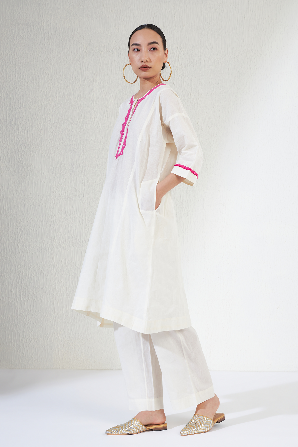 White Zeba Kurta Set