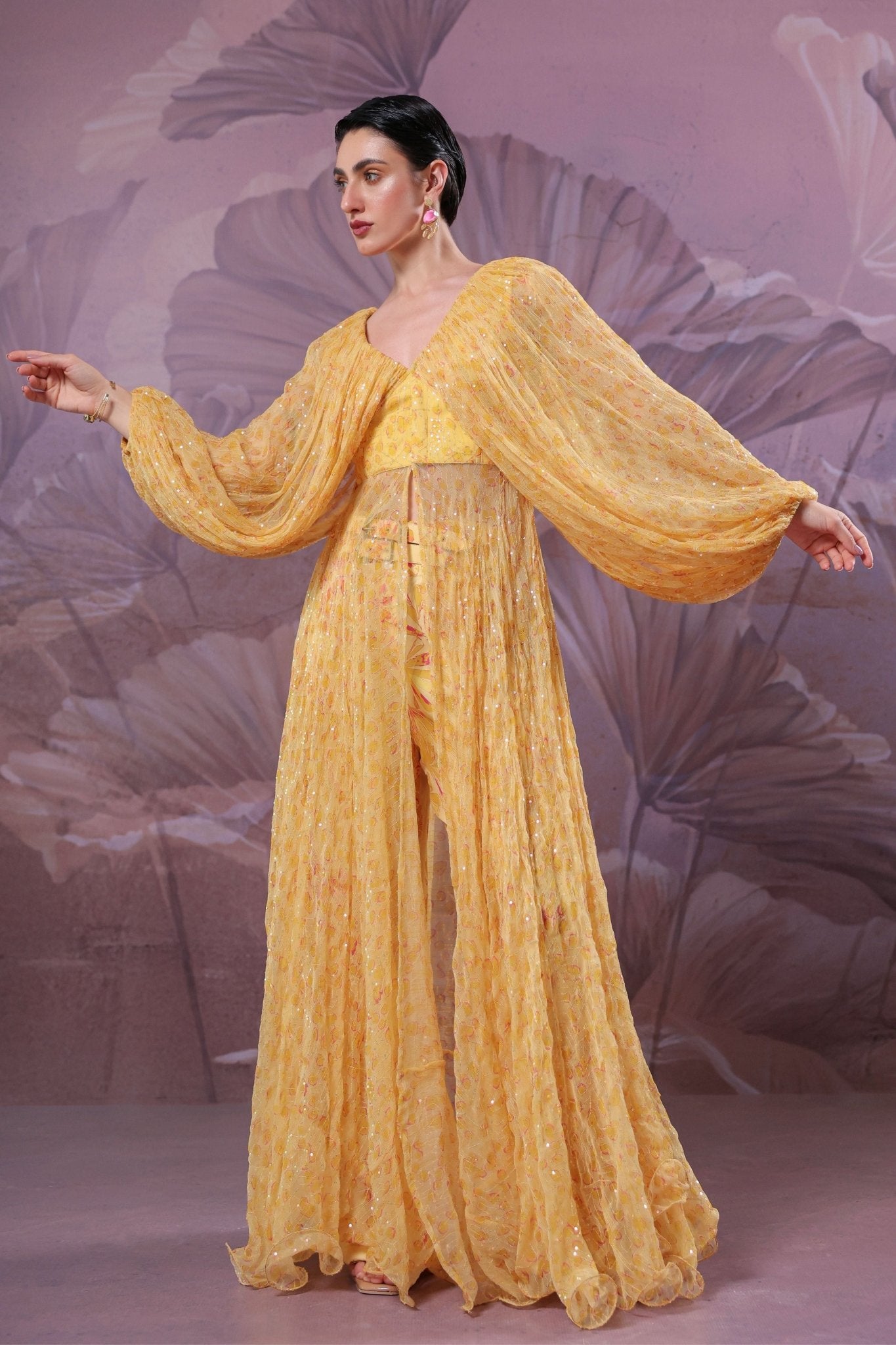 The Butter Yellow Flury's Jacket Set - Pallavi Jaipur - Elahe