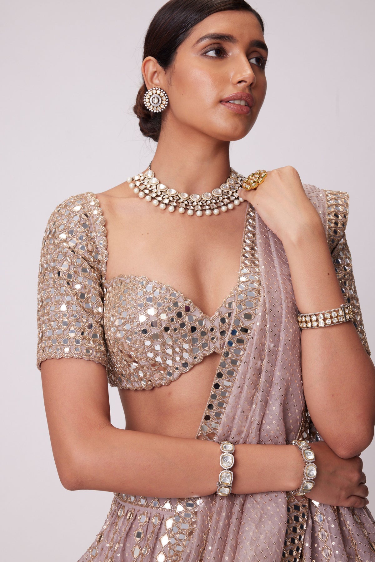 Ash Pink Lehenga Set
