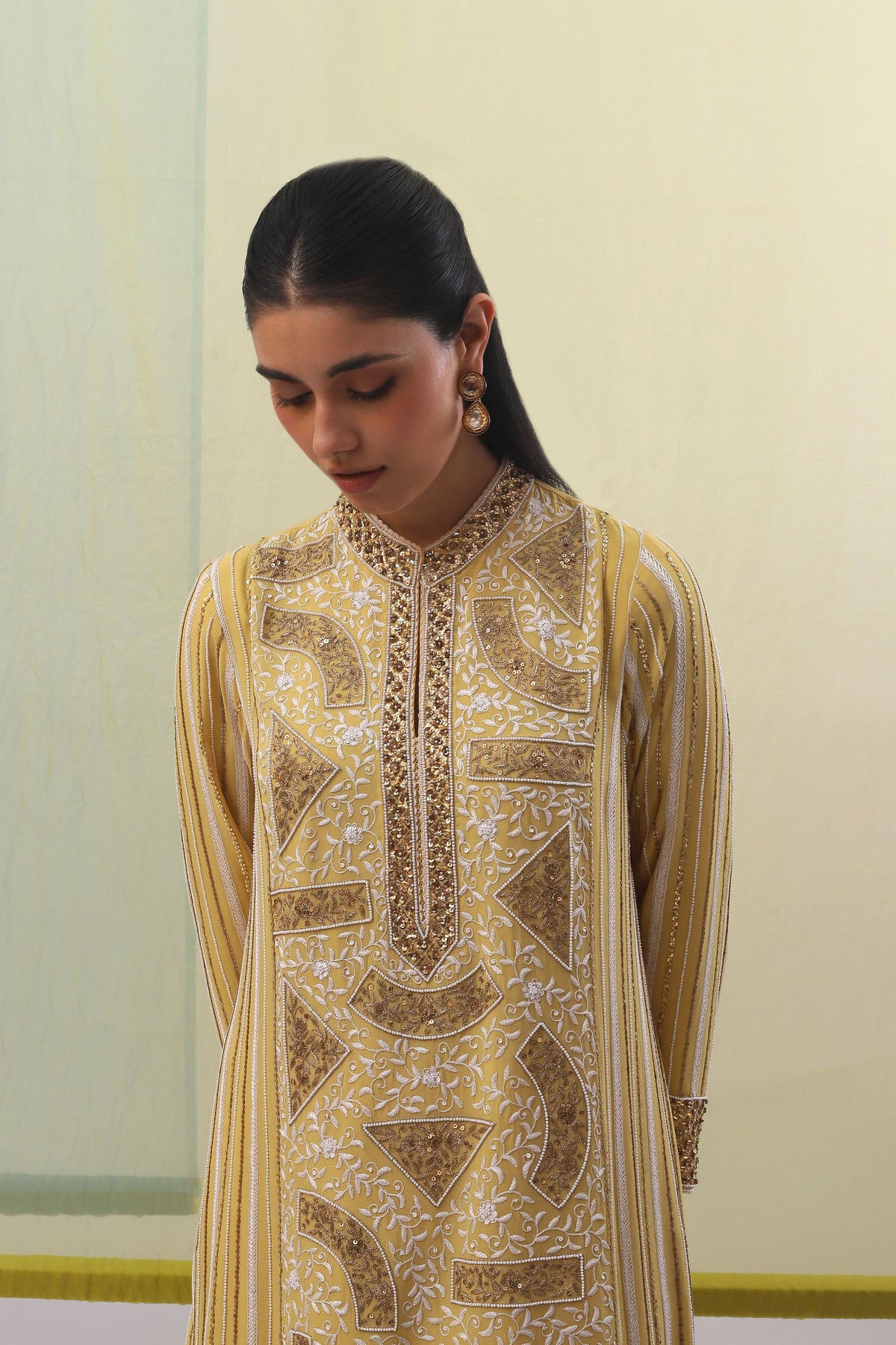 Yellow Nuha Long Kurta Set