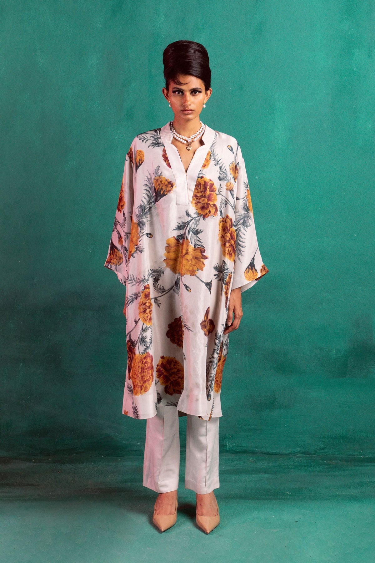 Peony Ivory Printed Kurta Set