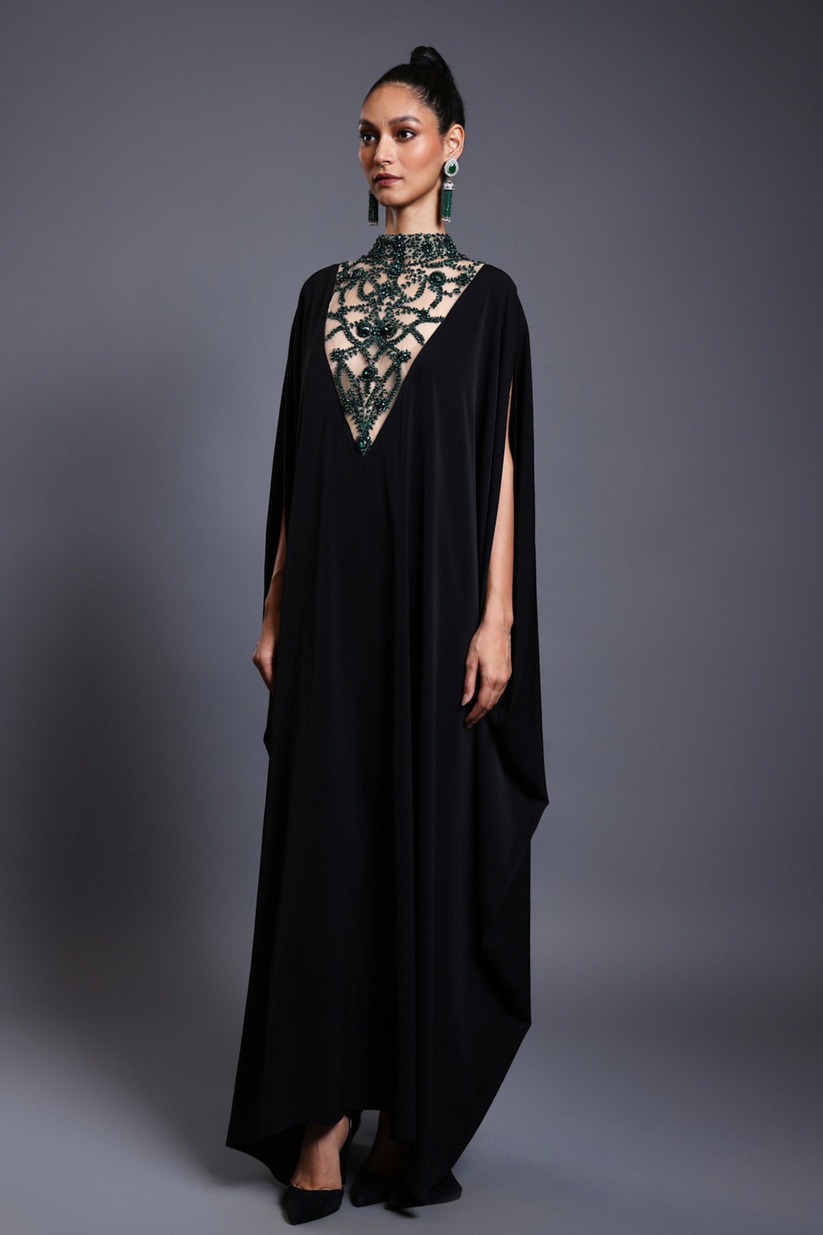 Emerald Embroidered Kaftan