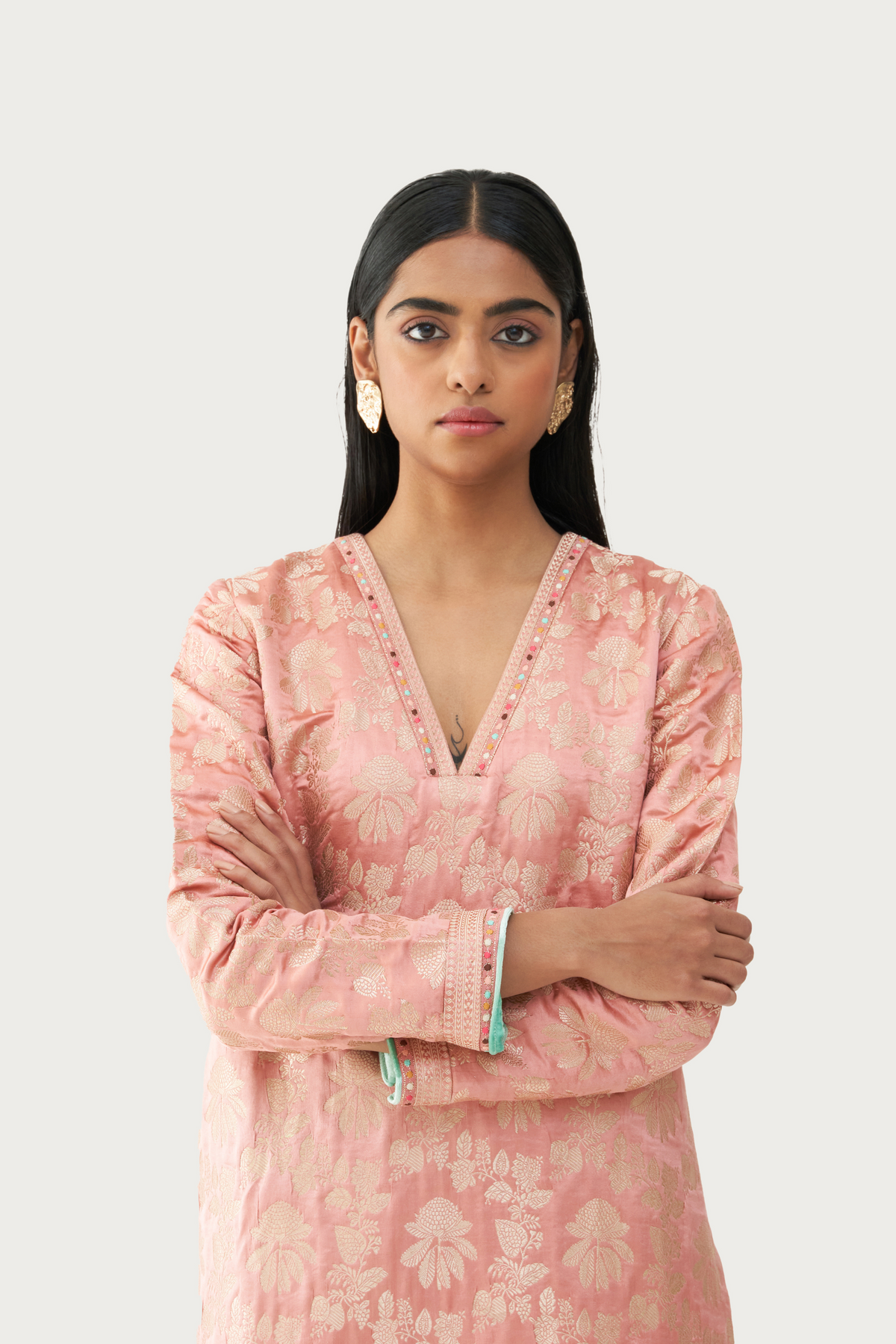 Pale pink  kurta pant set