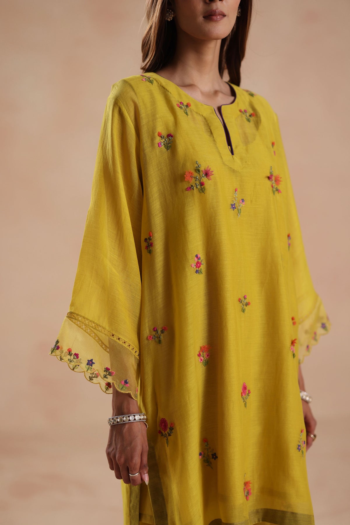 Raina Yellow Tunic Set