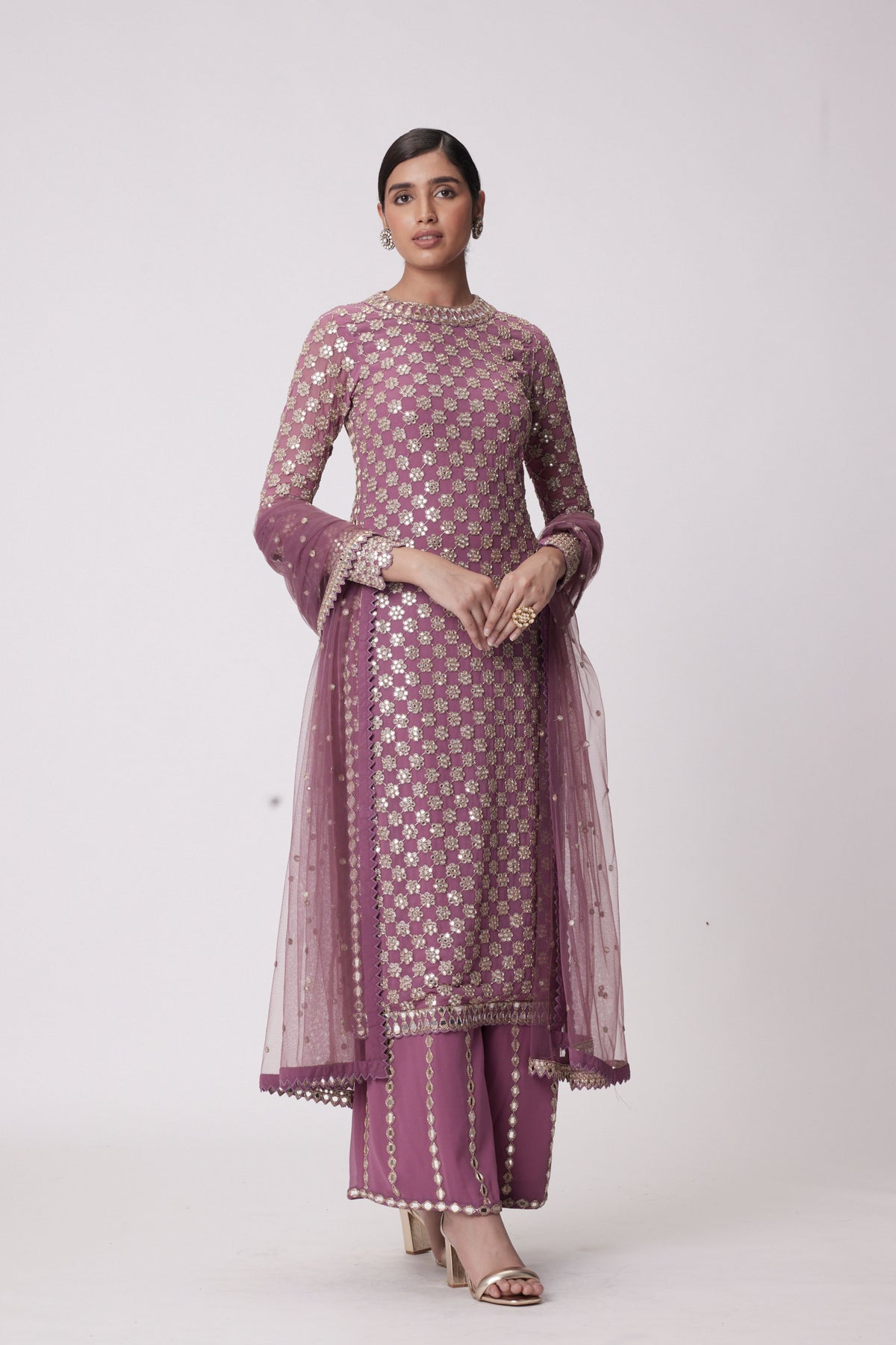 Mud  Mauve Straight Kurta Set