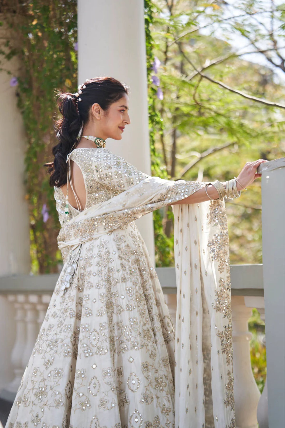 Pearl Ivory Anarkali Set