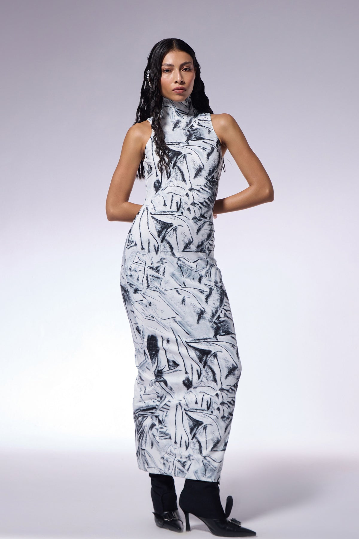 Crushed Paper Maxi Dress
