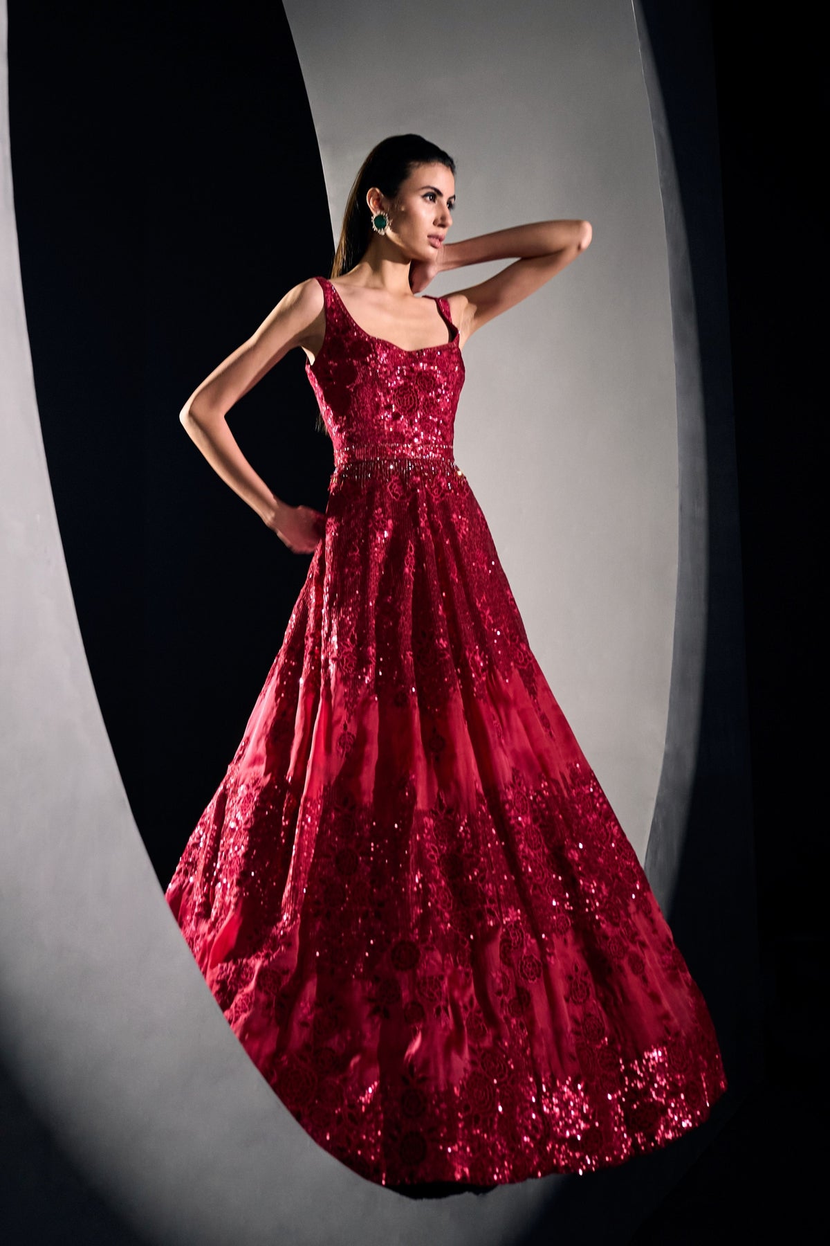 Red Organza Gown