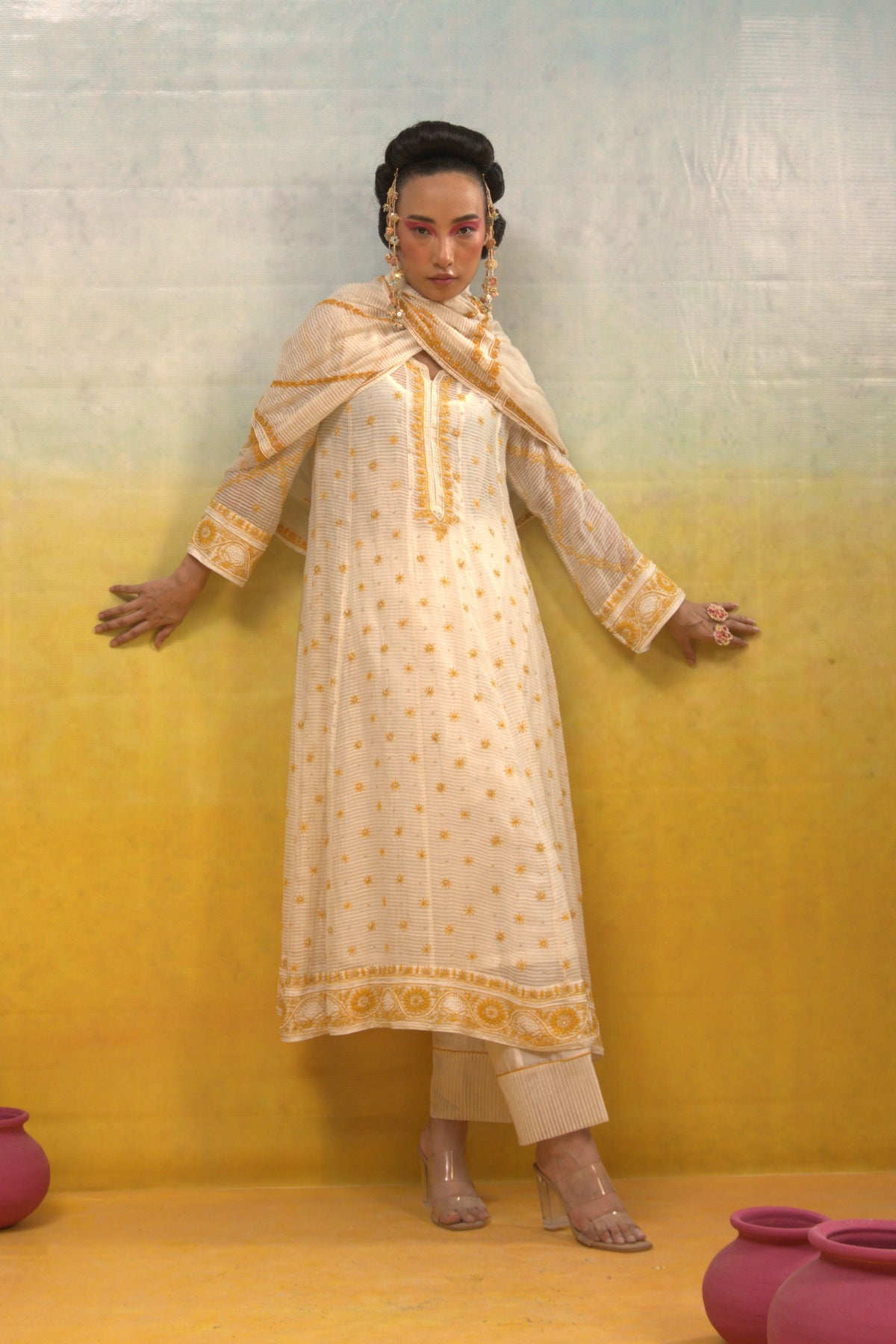 Ivory Anarkali Set