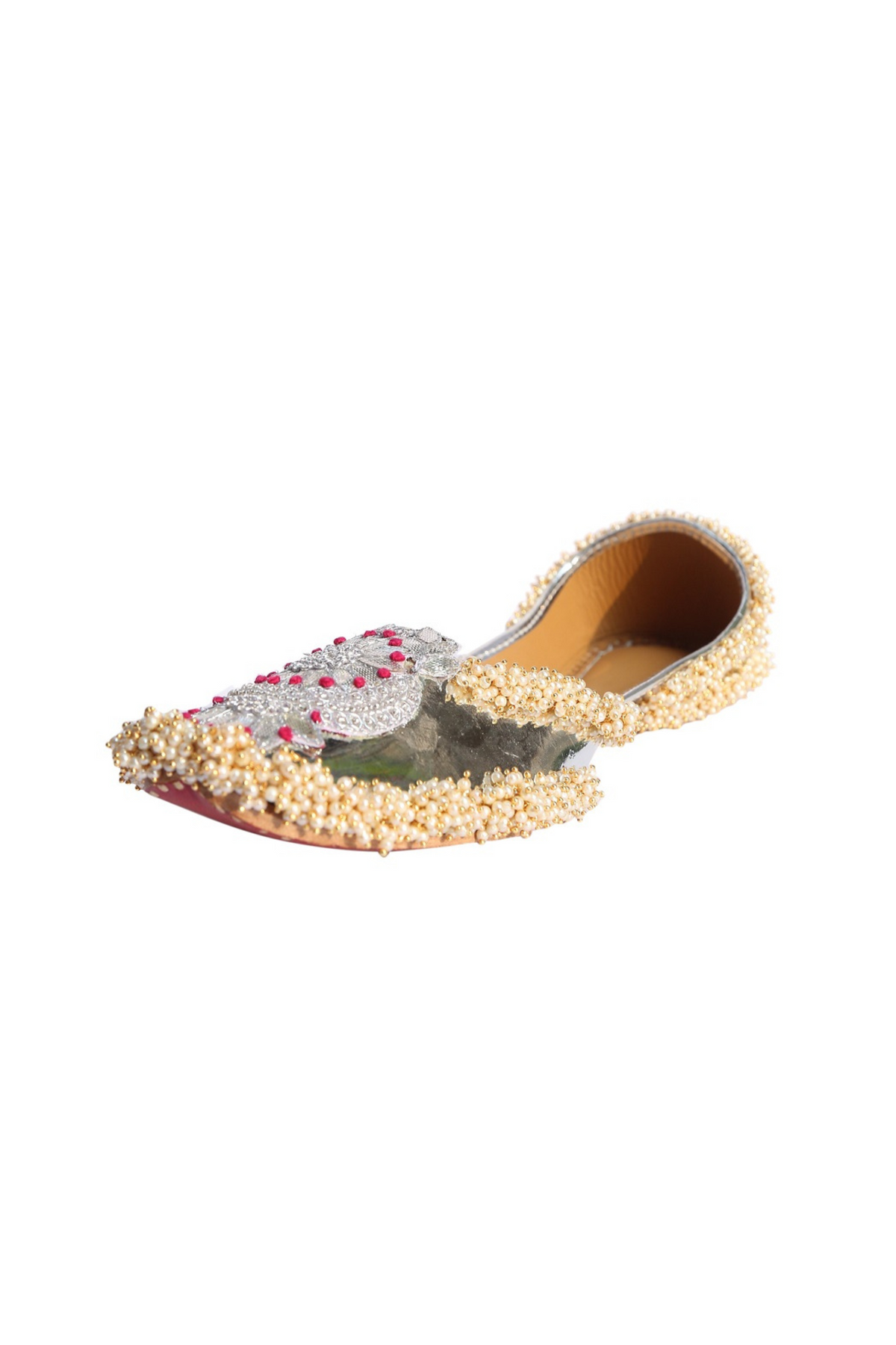 Silver crown jutti