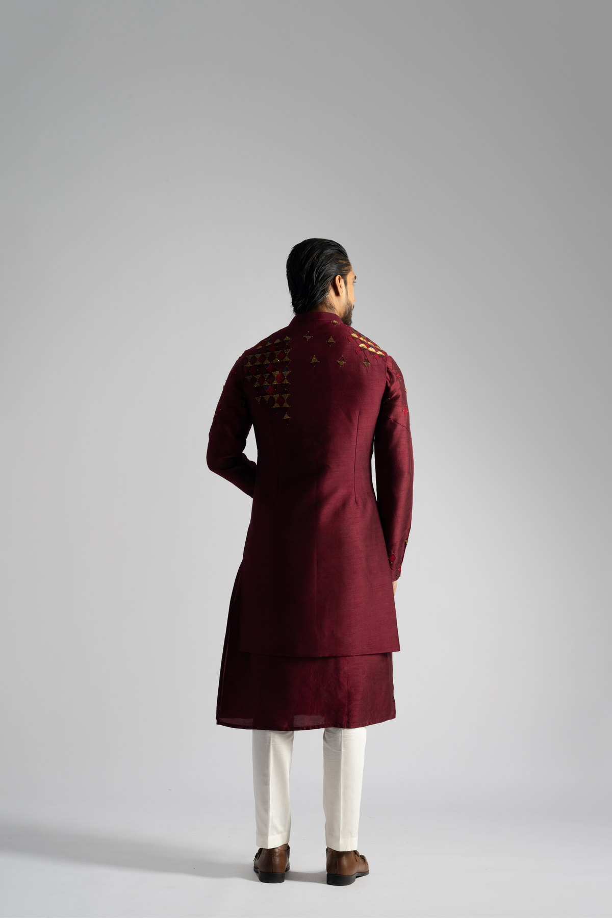 Deep Red Long Kurta Set