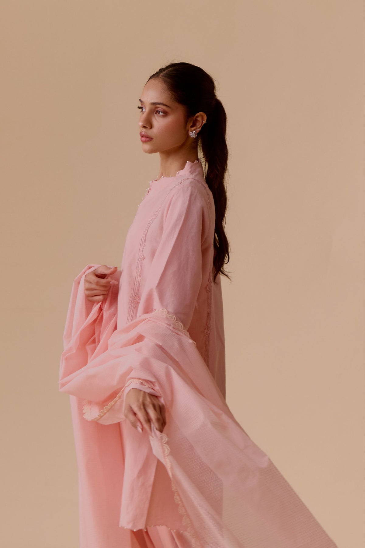 Pink Resham Kurta
