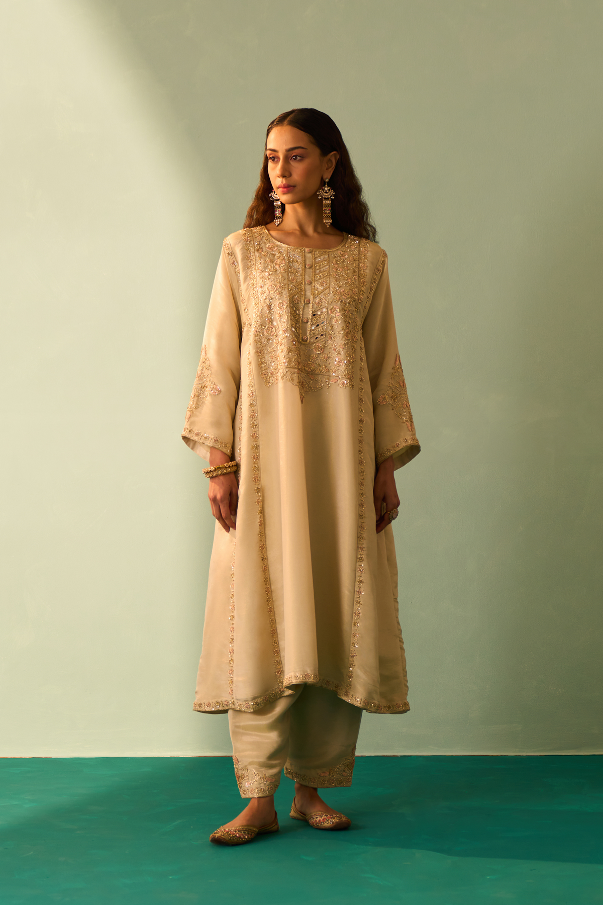 Gold Tissue Choga Set
