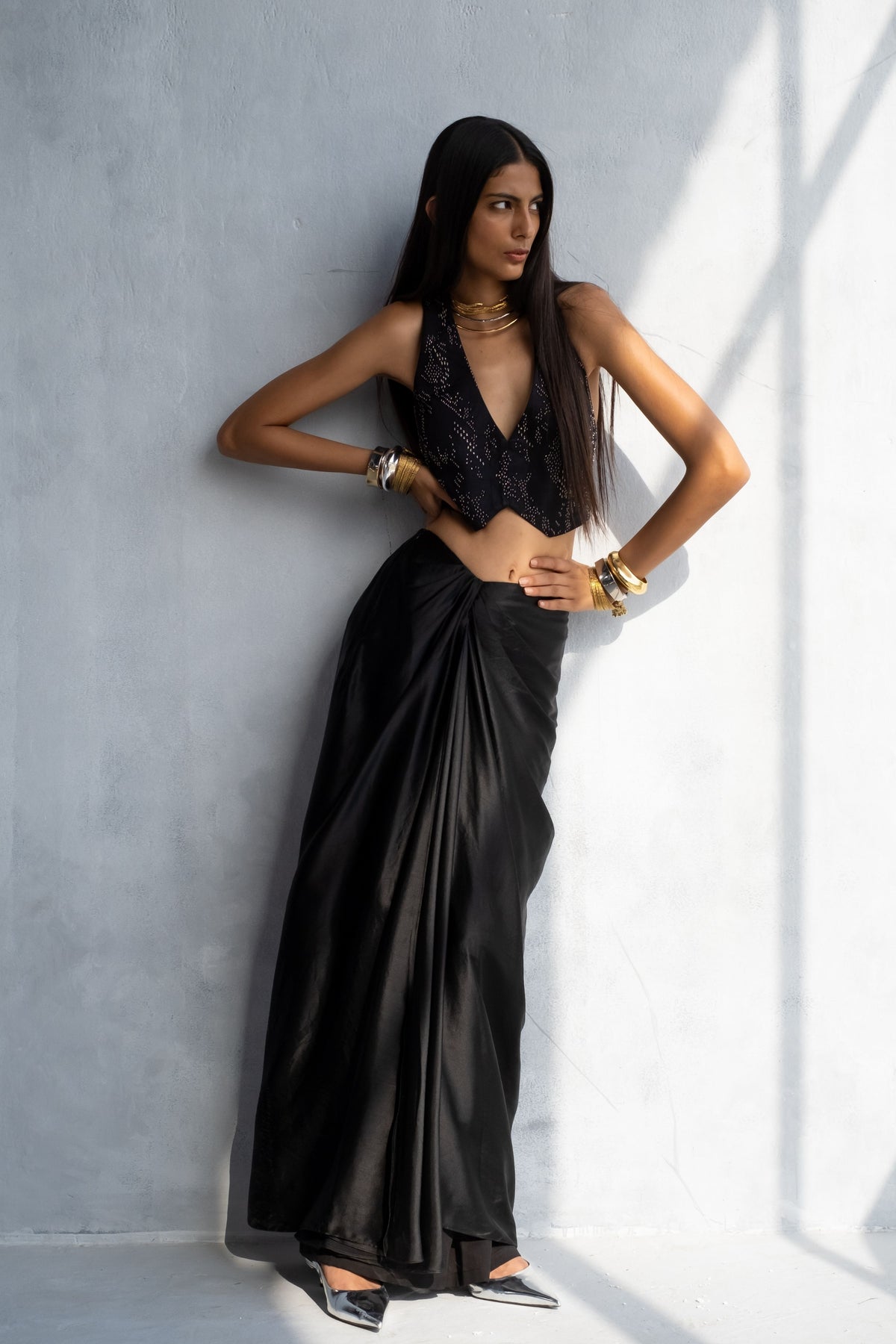 Black Iris Skirt Set