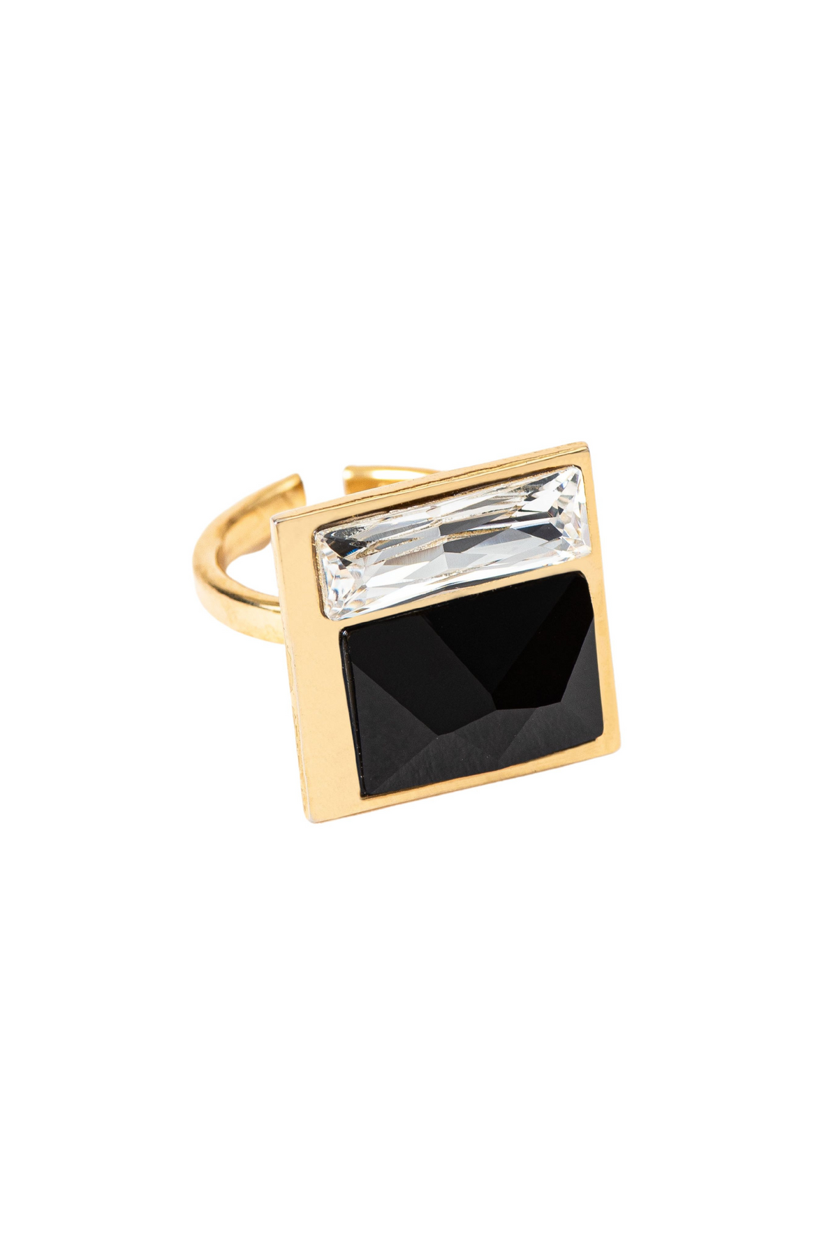 Fusion Crystal Ring - Black And White