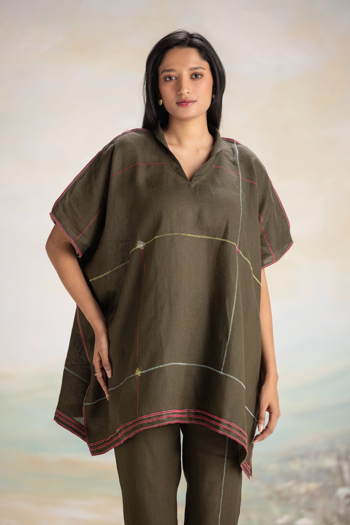 Over Lock Square Avocado Co-ord Set