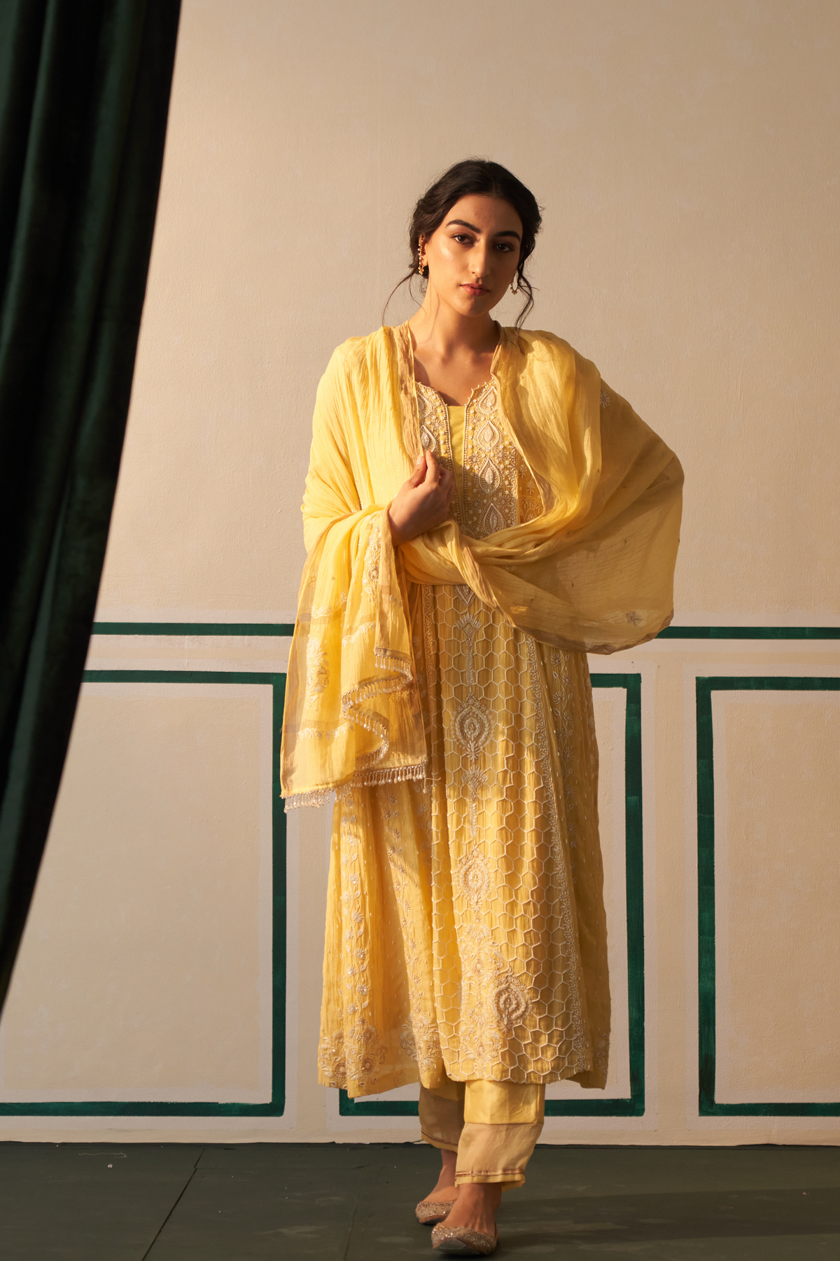 Yellow Anarkali Set